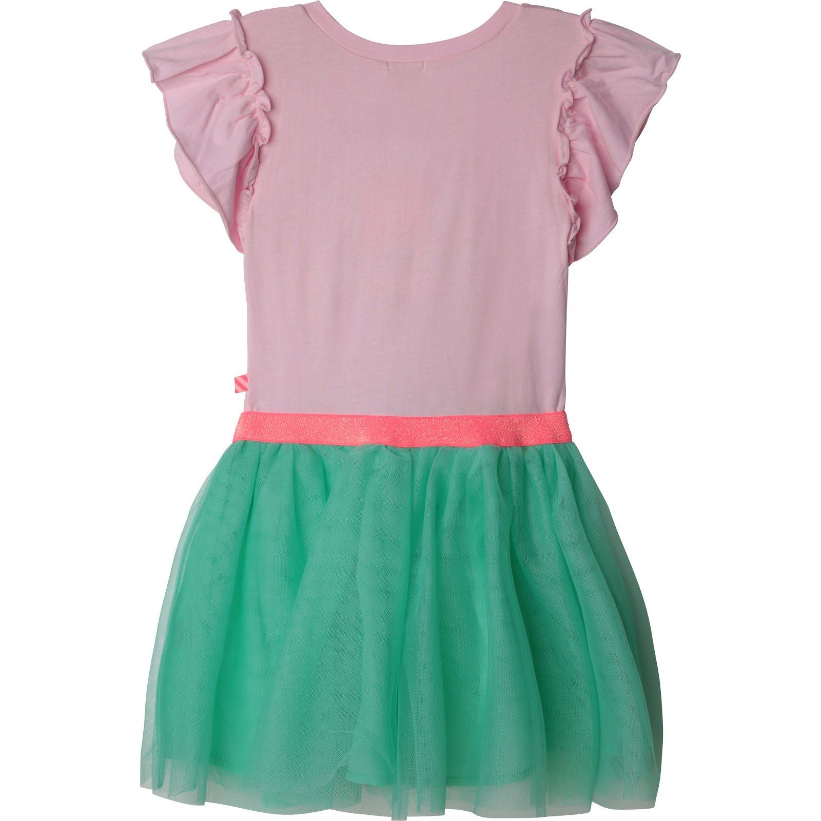 rosa Kleid Girl Pailletten Billieblush A-Linien-Kleid Billieblush Tüllkleid neonpink grün Herz