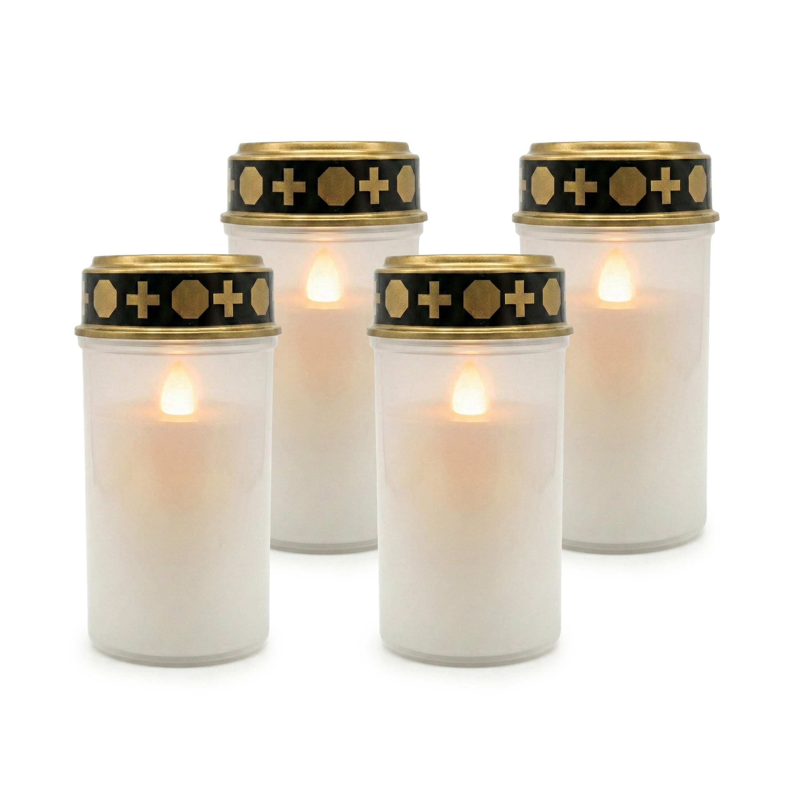 relaxdays Grabkerze LED Grablicht 4er Set, weiß