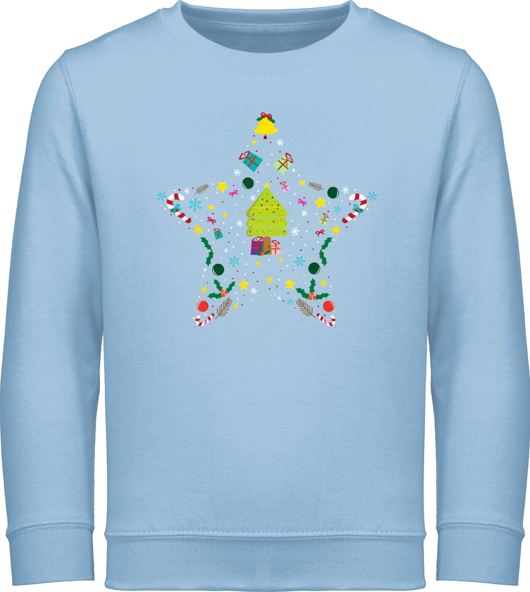 Shirtracer Sweatshirt Weihnachtsstern Weihnachten Kleidung Kinder Hellblau 3