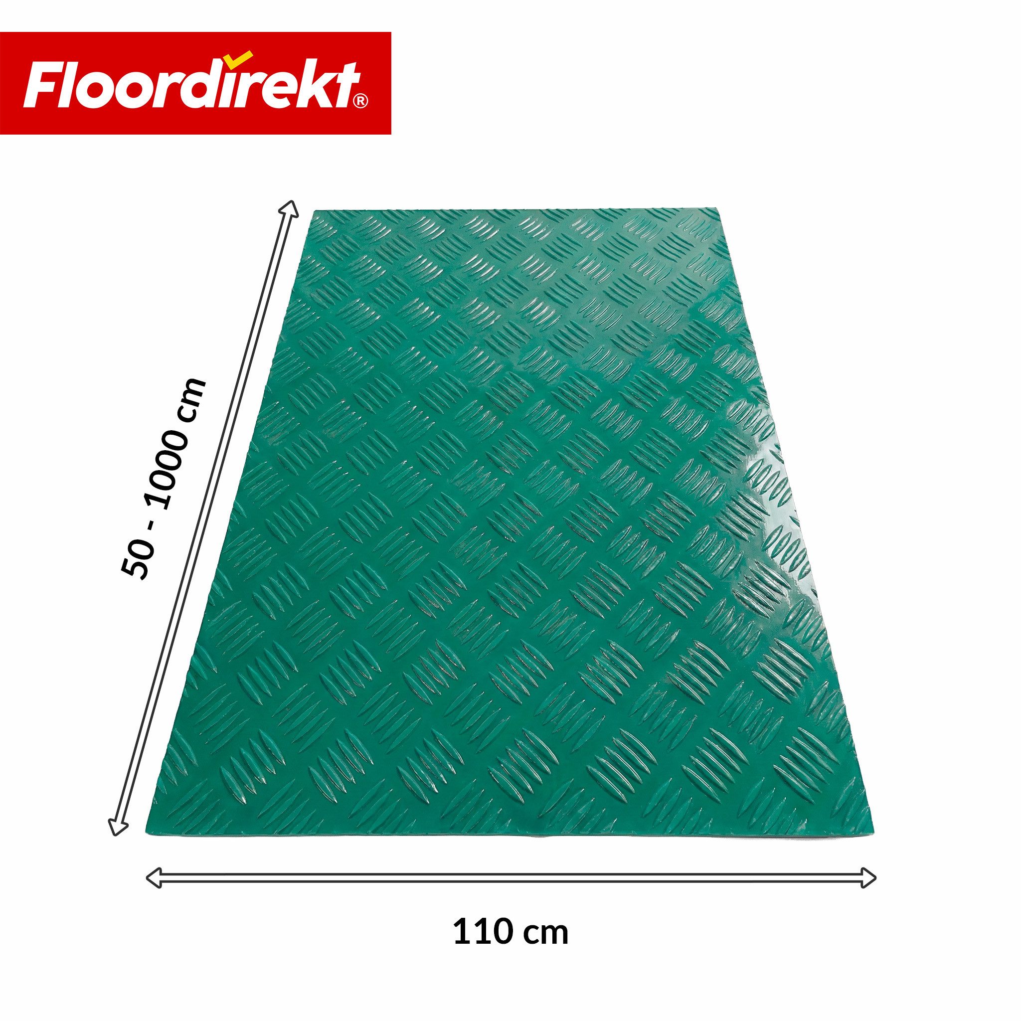 Floordirekt Vinylboden PVC-Bodenbelag Bullet Riffelblech-Optik 110 cm Breite, rutschfest, Abriebarm & langlebig, vielseitig einsetzbar