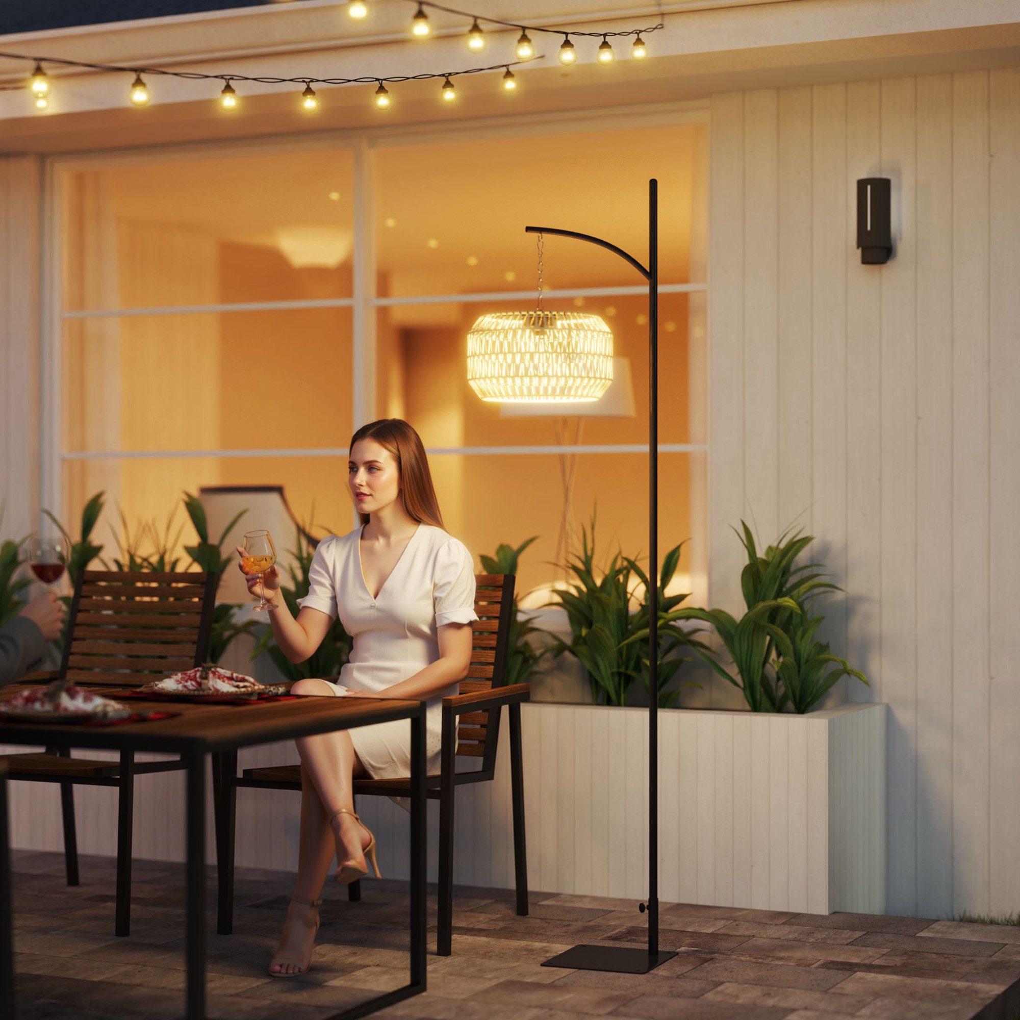 Outsunny LED Solarleuchte aus Rattan, mit Lichtsensor, automatische, Glühla günstig online kaufen