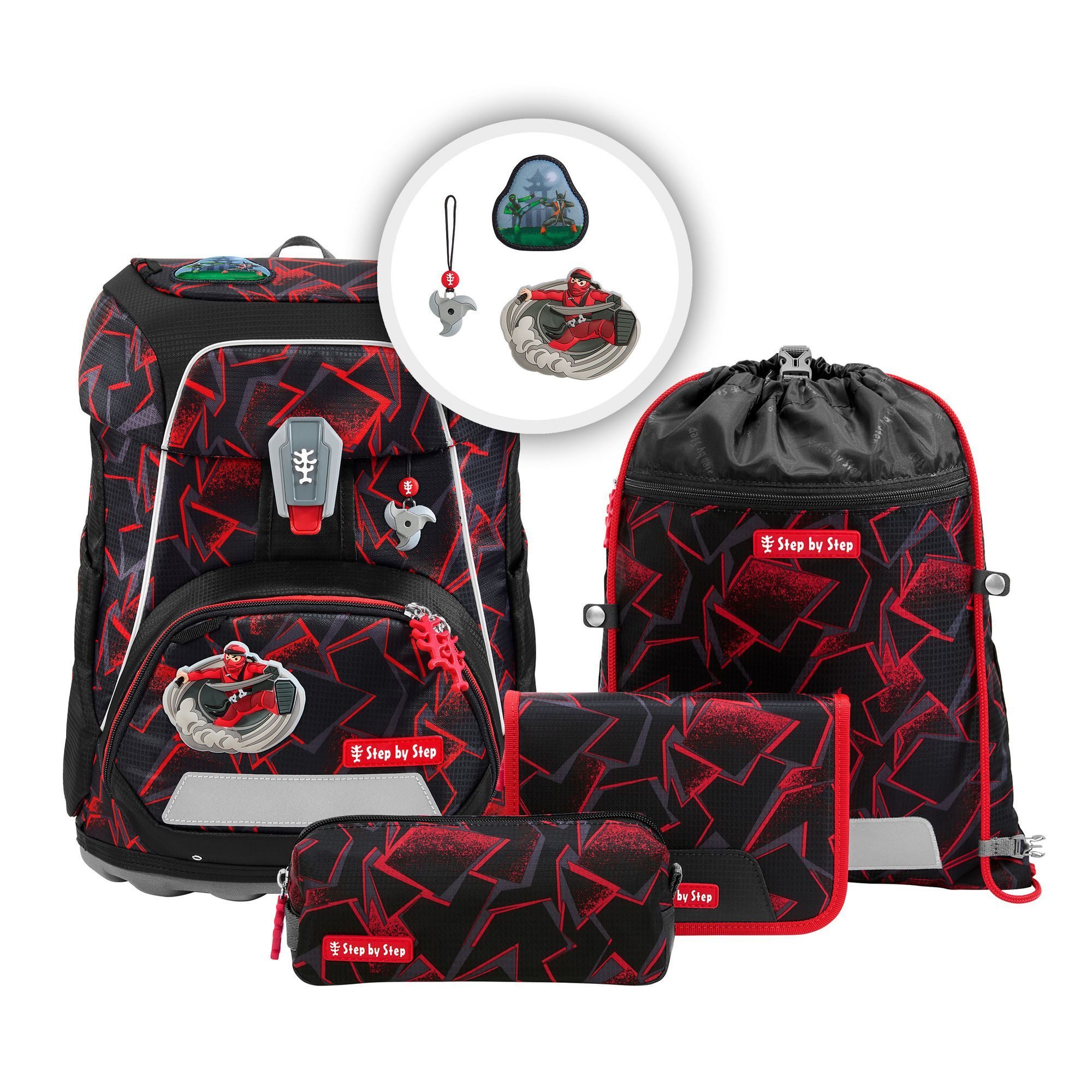 Step by Step Schulranzen Fit (5-tlg), Polyester