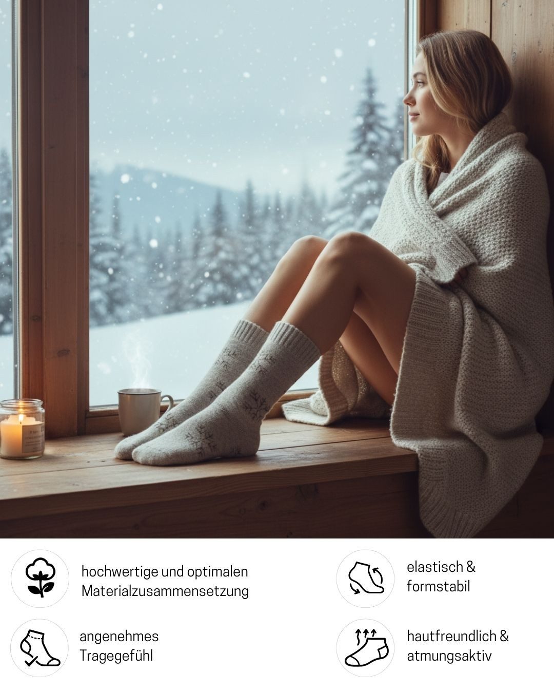 sockenkauf24 Thermosocken Damen Wintersocken warme Wollsocken Vollfrottee mit Komfortbund 5 Paar (Sortierung1., 35-38) warme Haussocken - 37800