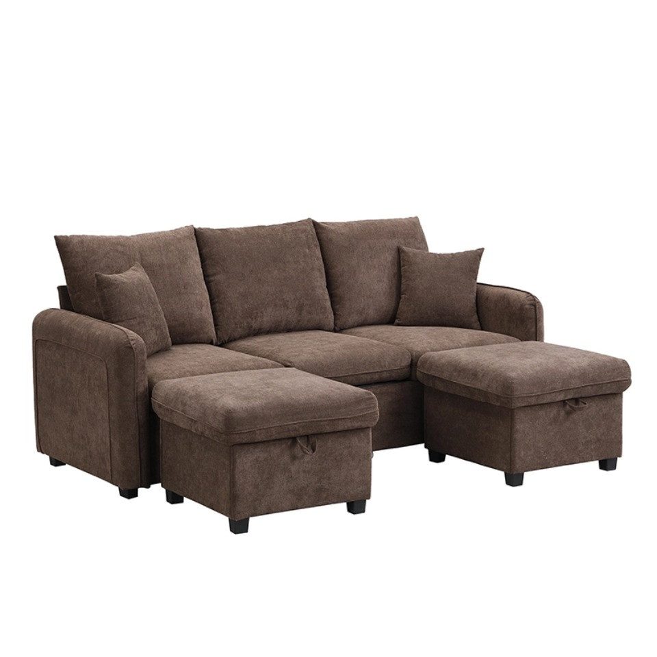i@home Ecksofa Multifunktionales Ecksofa, Packung Set, Polstersofa in U-Form,mit Stauraum, zerlegbares Sofaset, Chenille-Bezug