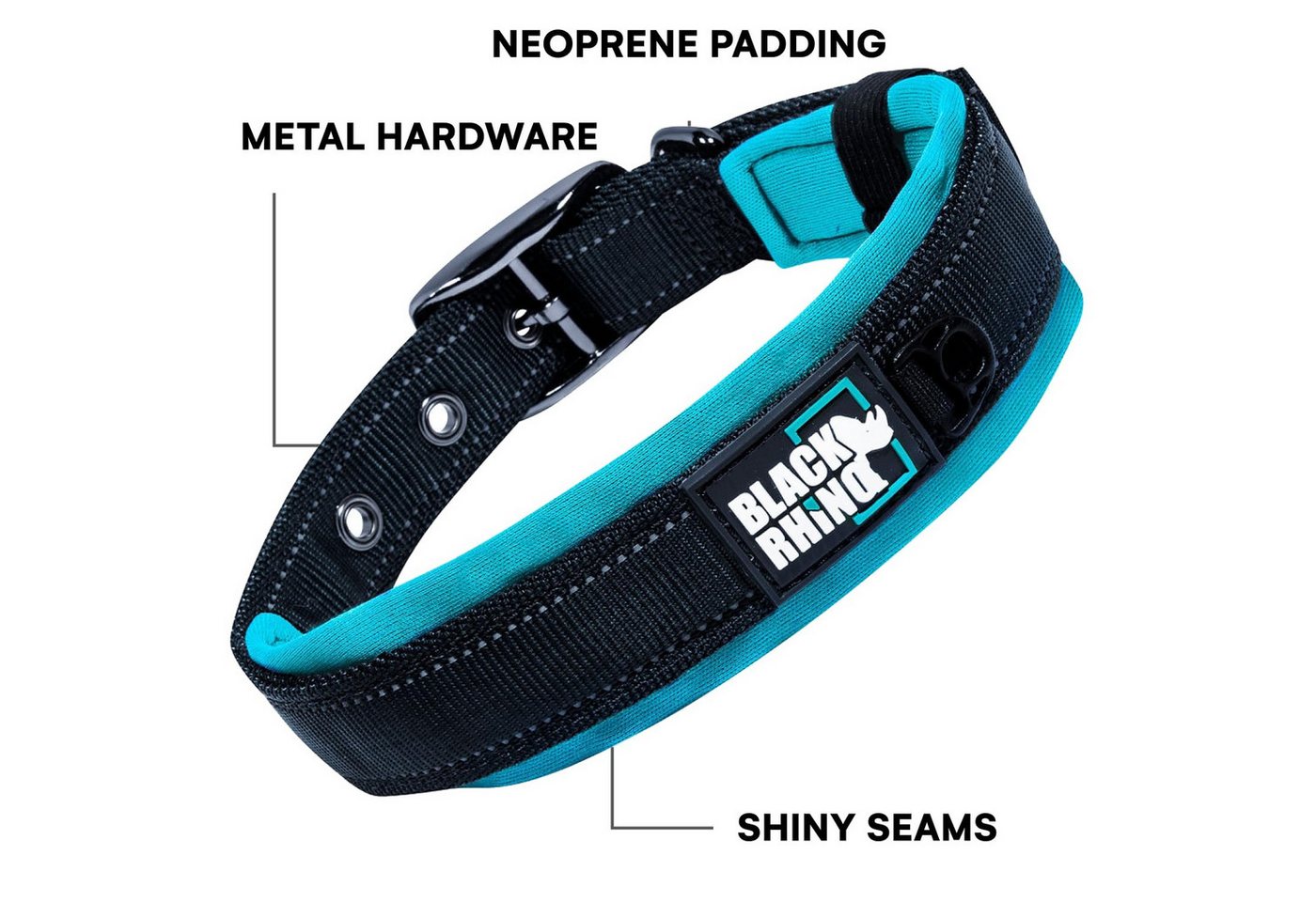 Thumbnail - Black Rhino Hunde-Halsband Black Rhino Extra Large Dog Collars - Adjustable Reflective Heavy Duty