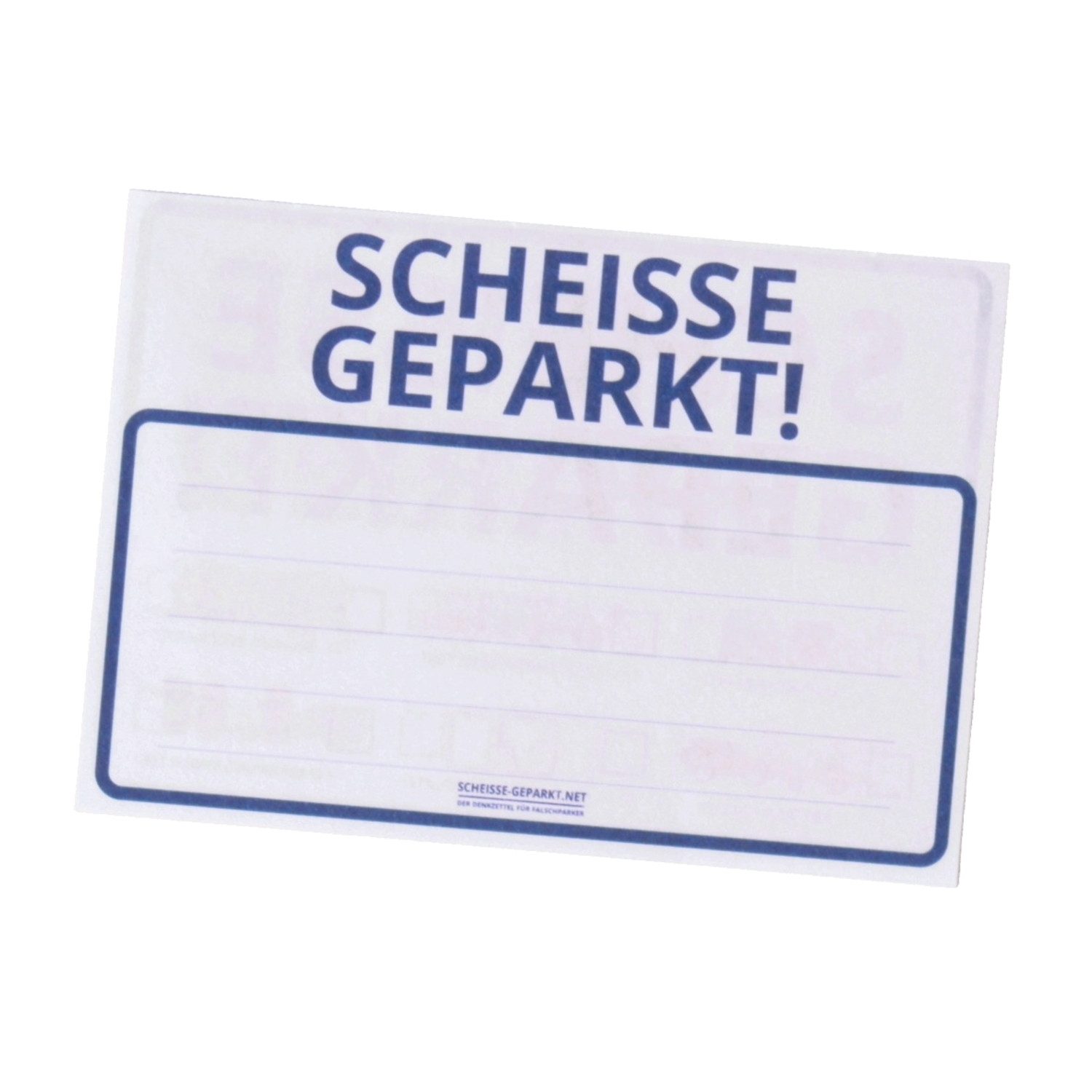 FTWdesign Notizblock Scheisse Geparkt! Comic Edition Notizblock für die Windschutzscheibe