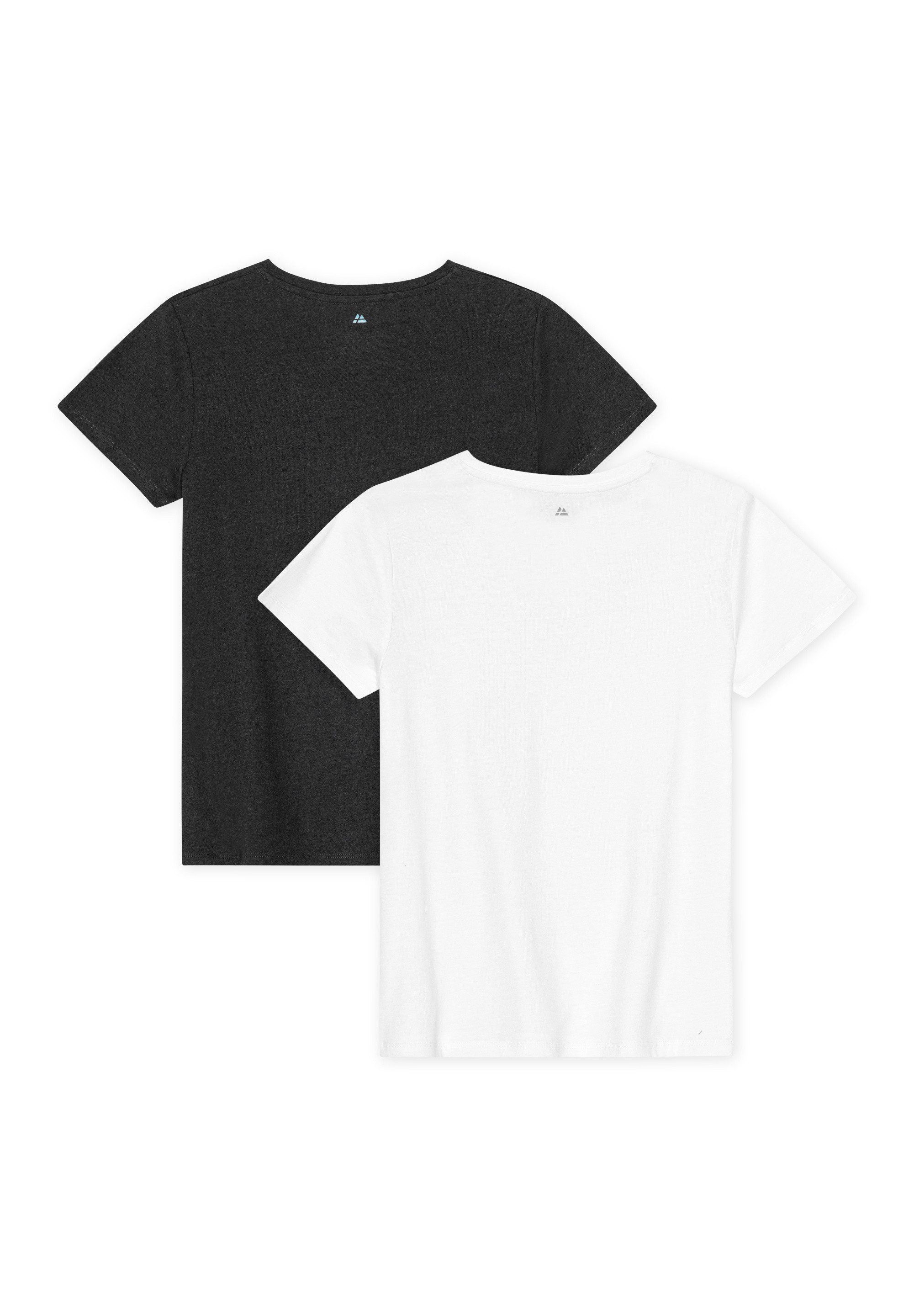 DANISH ENDURANCE T-Shirt V Damen (2er-Pack) aus Modal & Baumwolle, leicht & atmungsaktiv