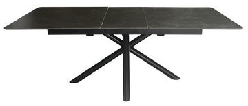 bene living Esstisch Ausziehtisch Imperia - 160/200 x 90 cm dunkelgrau, Gestell Kreuz-Form - 1 cm Tischplatte - Esszimmer - Wohnzimmer - Büro