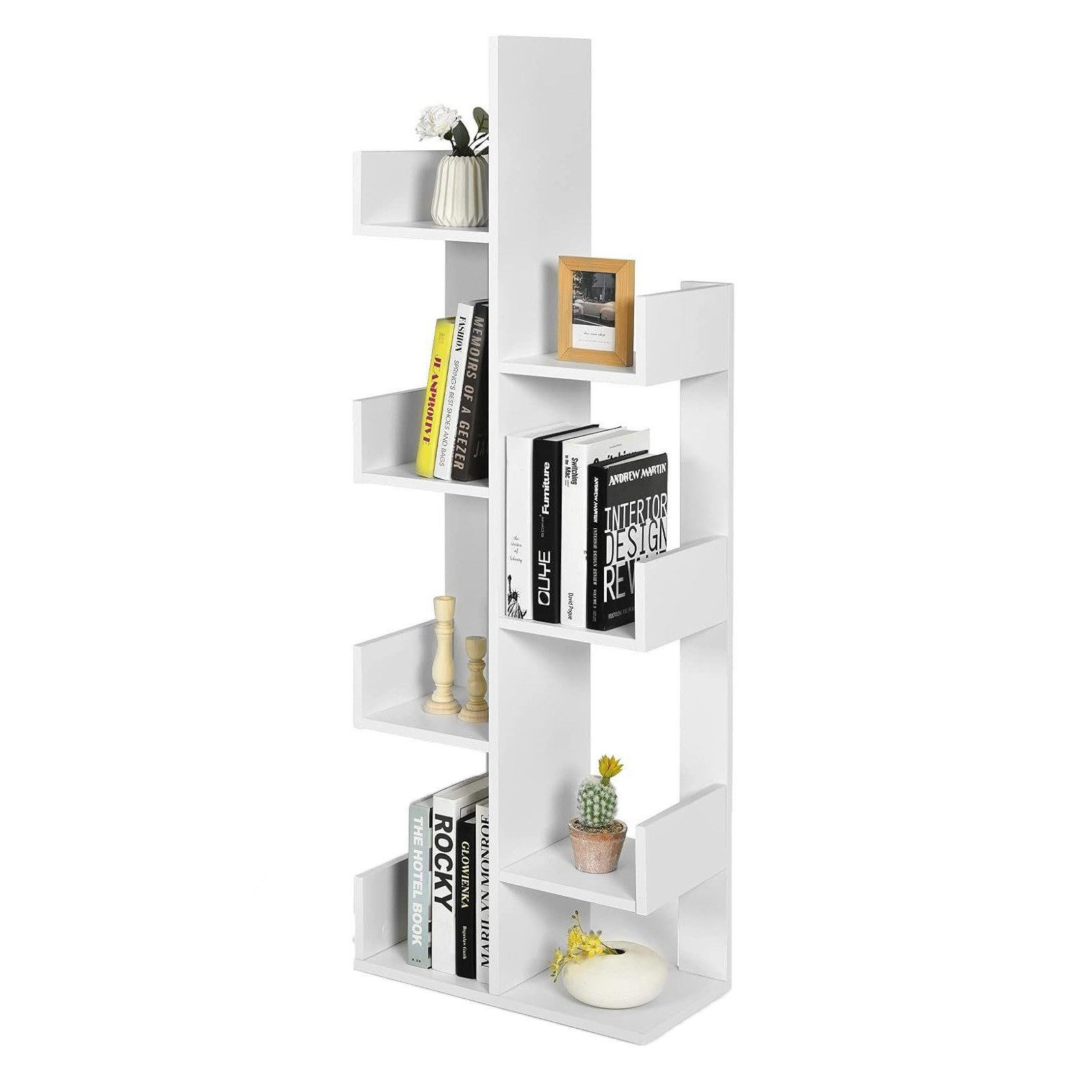 KOMFOTTEU Bücherregal Standregal, mit 8 fächern, 50 x 25 x 145 cm günstig online kaufen