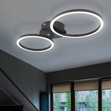 etc-shop LED Deckenleuchte, LED Decken Lampen Ring Design Strahler Wohn Ess Zimmer