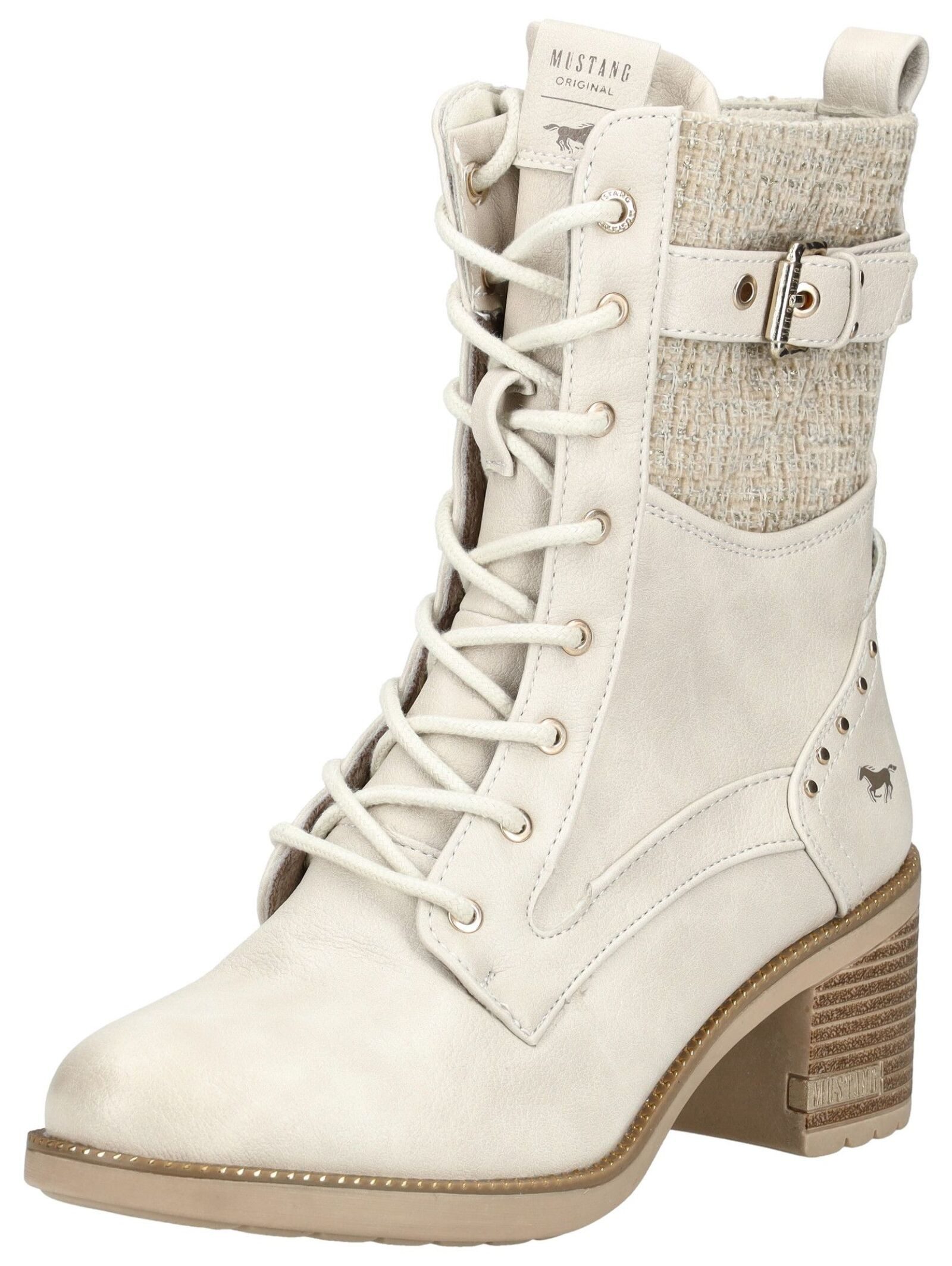 MUSTANG Stiefelette Lederimitat/Textil Schnürstiefelette günstig online kaufen