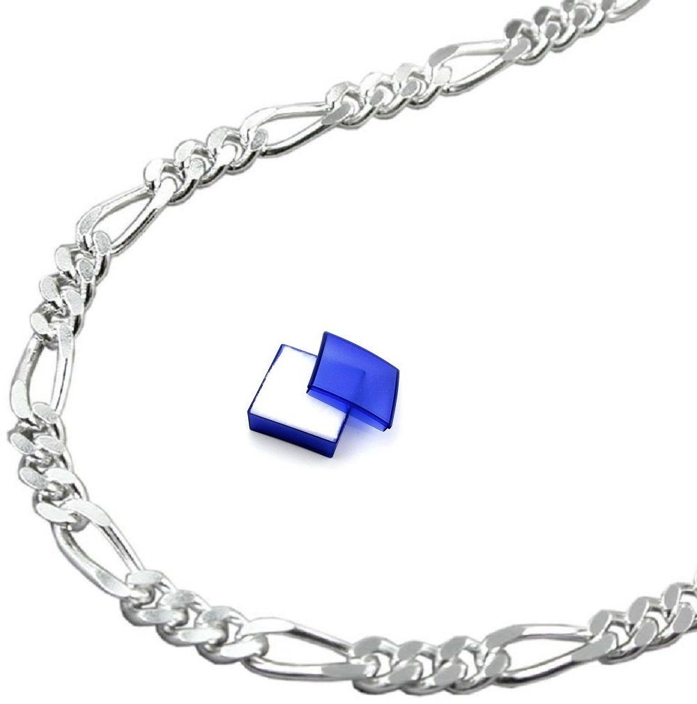 unbespielt Silberkette Halskette 3 mm Figaro Kettenmuster 925 Silber 60 cm inkl. Schmuckbox, Silberschmuck für Damen und Herren | Silberketten