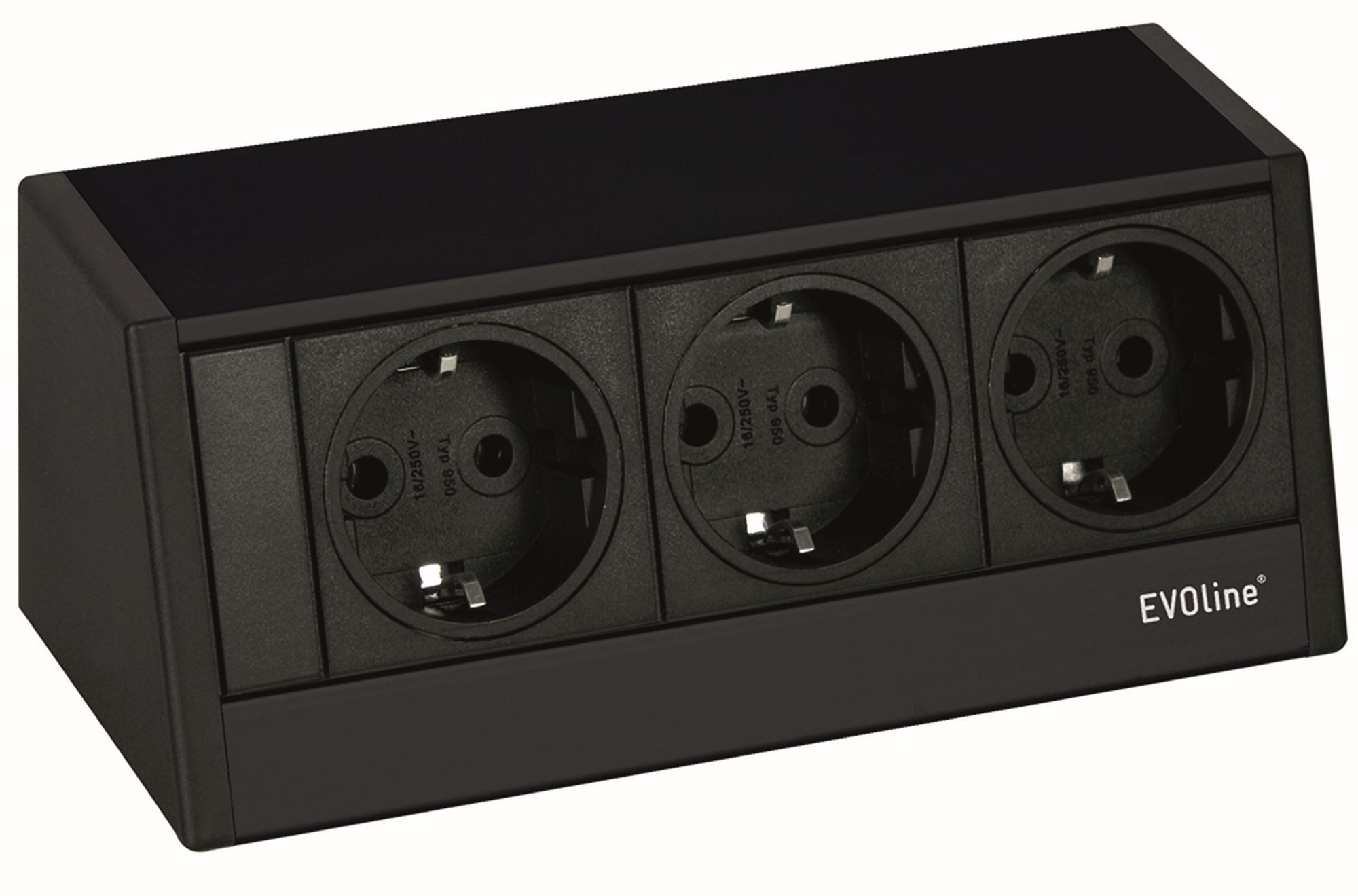 Schulte Elektrotechnik Küchensteckdose EVOline R-Dock 3-fach Steckdosenleiste Aufbau Küche Mehrfachsteckdose