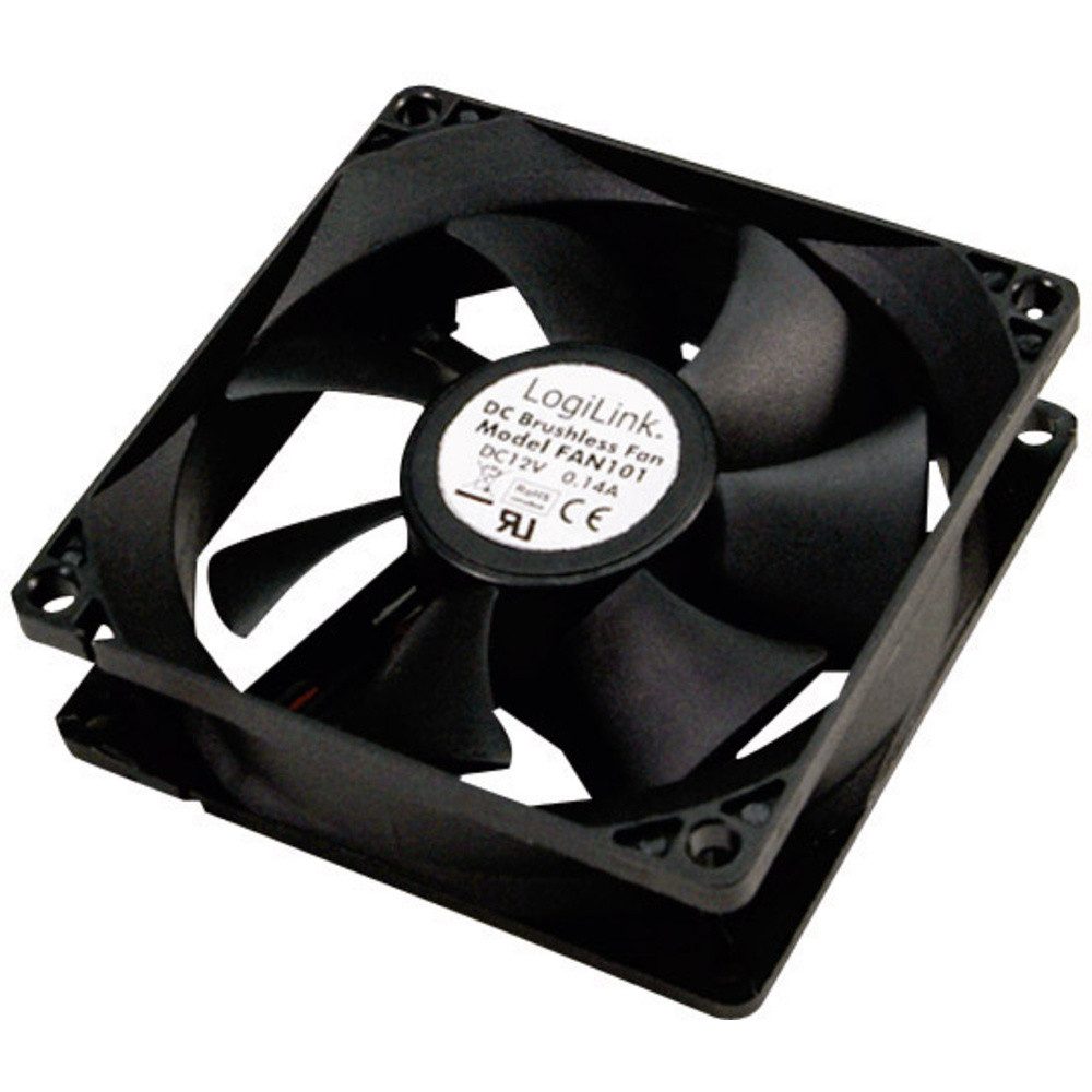 LogiLink Computer-Kühler LogiLink FAN101 PC-Gehäuse-Lüfter Schwarz (B x H x T) 80 x 80 x 25 mm
