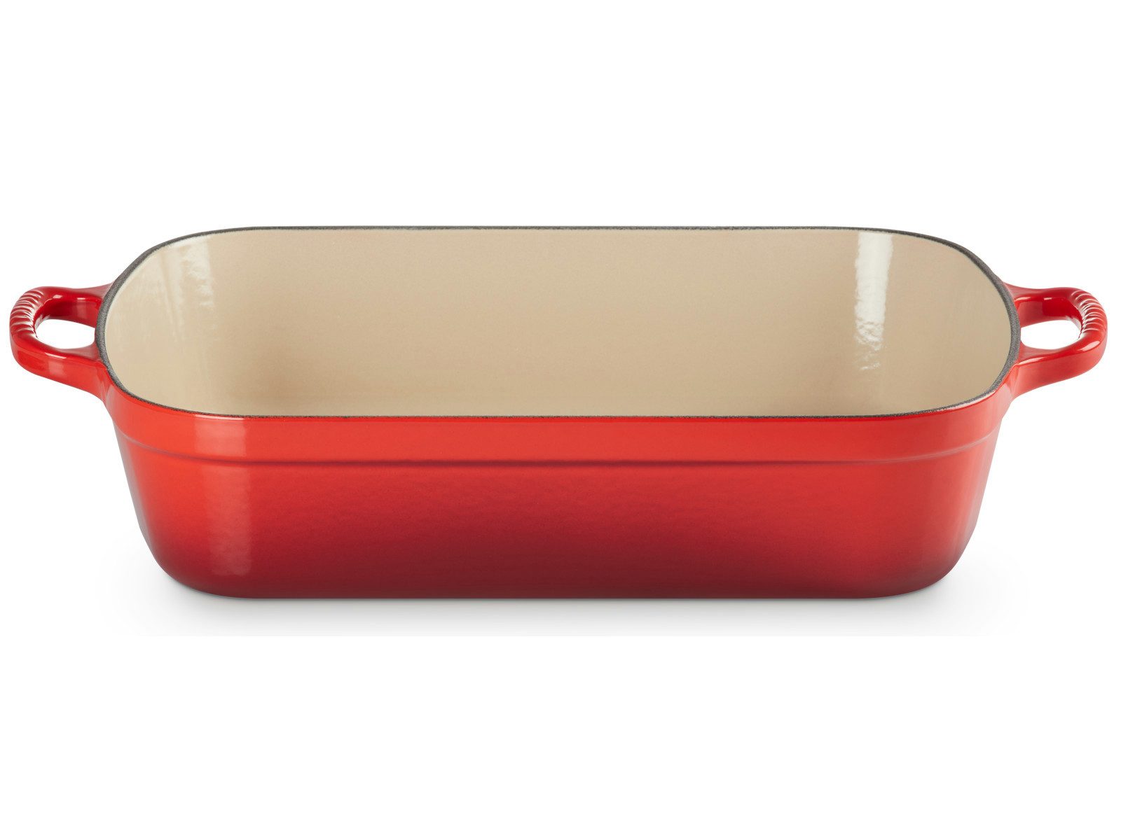 LE CREUSET Bräter Bratreine Signature kirschrot 40,2cm, Emailliertes Gusseisen