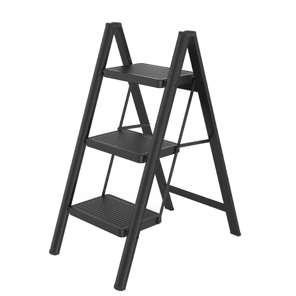 GLIESE Trittleiter Tragbare 3 Stufenleiter für Zuhause, Büro, Küche, Garten (Trittleiter), Tragbare Klapptritt, als Regal verwendbar, bis 150 kg
