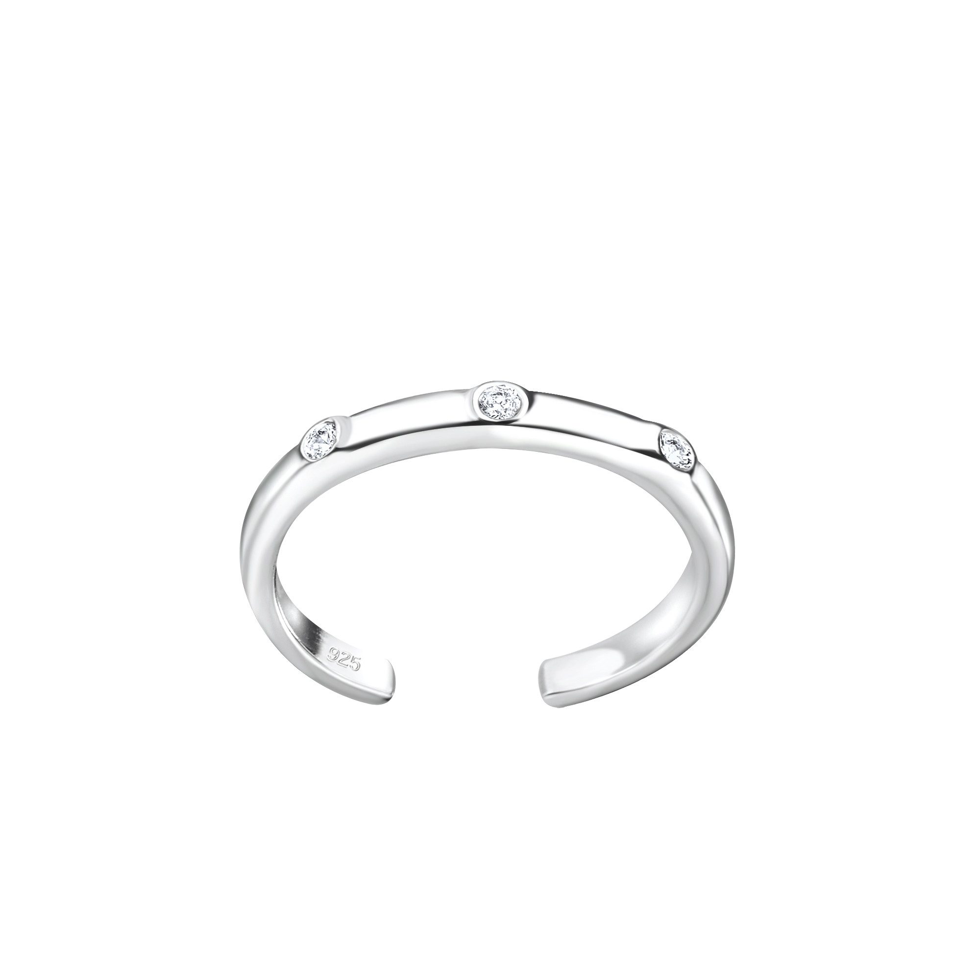 Monkimau Zehenring Zirkonia Zehenring 925 Silber