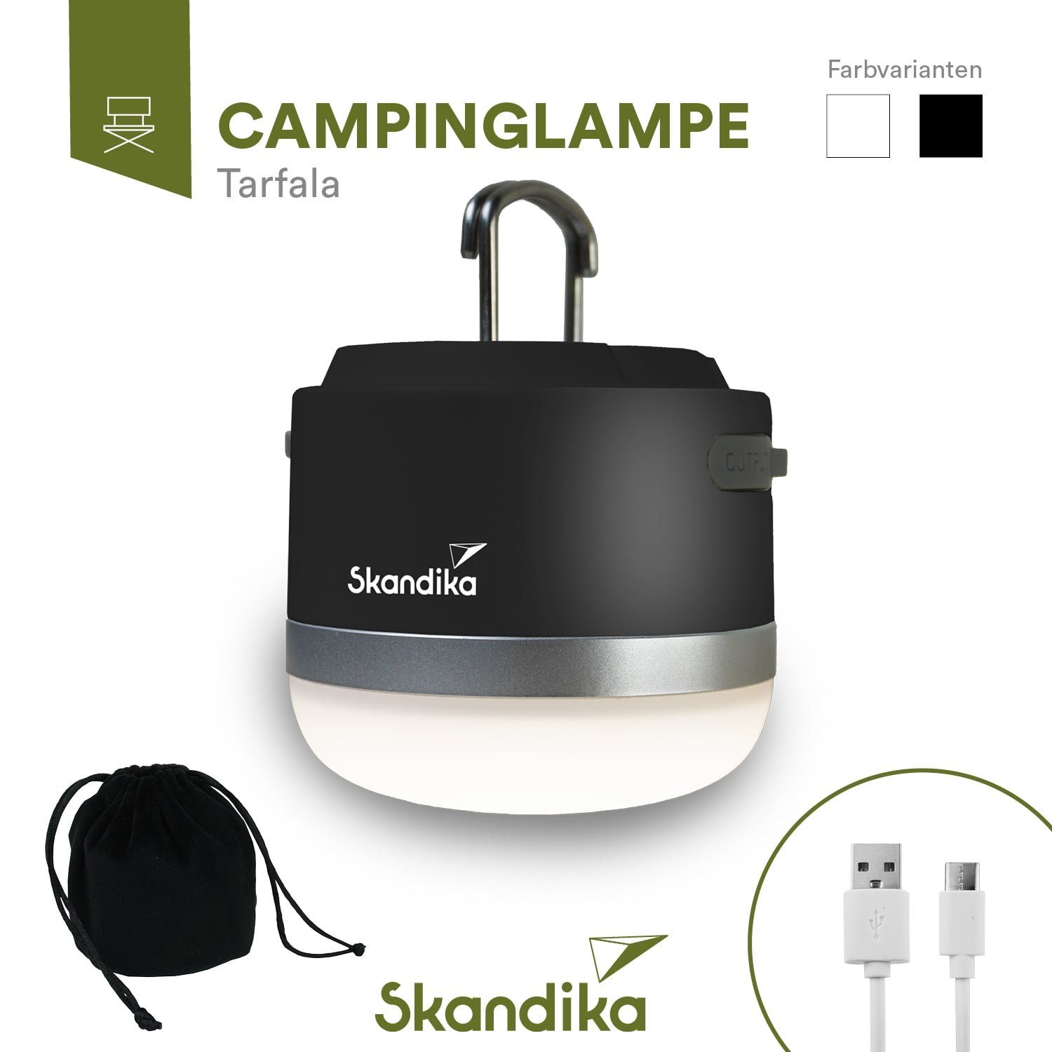 Skandika LED Gartenleuchte Campinglampe Tarfala, aufladbar, günstig online kaufen