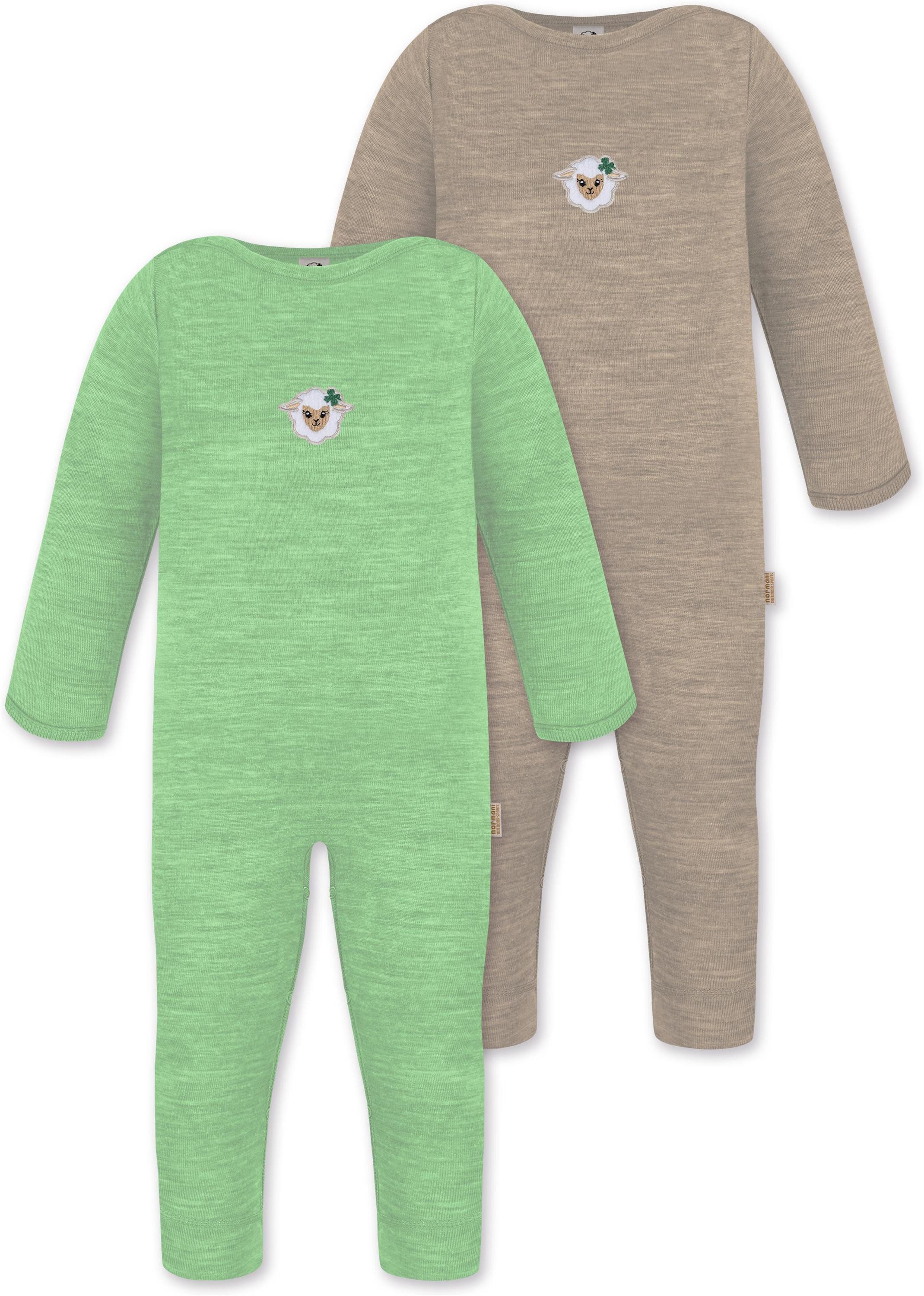 normani Langarmwickelbody 2er Pack Baby Merino Strampler Tangoio Woll Overall Strampler Einteiler Strampleranzug Schlafanzug