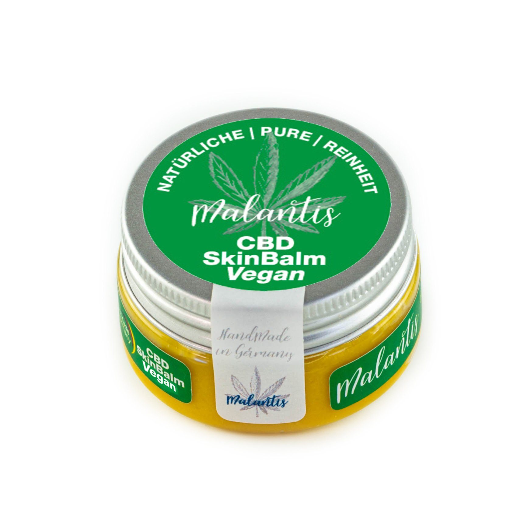 Malantis SkinBalm Kokosöl, 100% Handmade Körperbalsam CBD vegane Germany mit Veggie in Sheabutter E, und Naturkosmetik, Vitamin