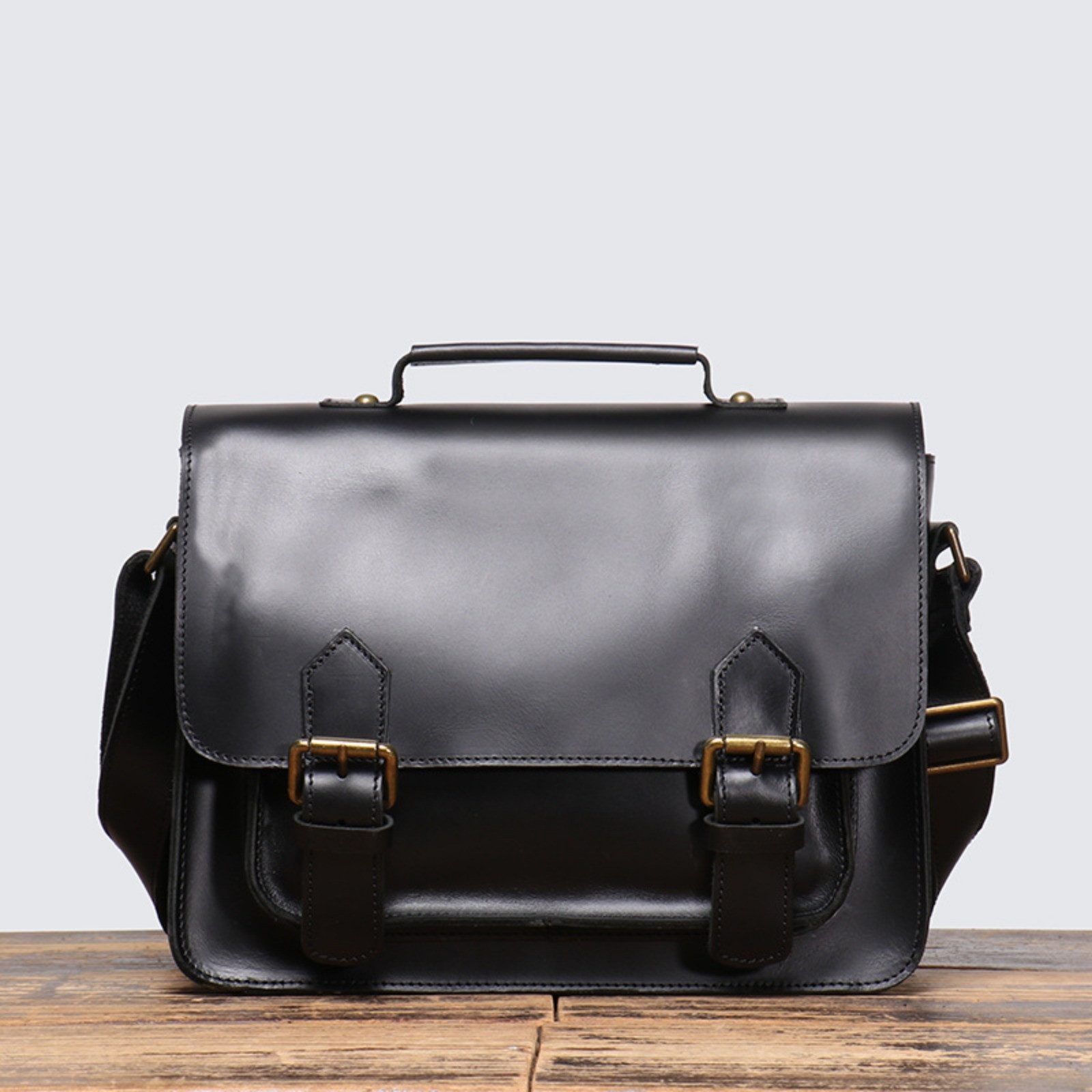 YUBRO-STUDIO Aktentasche Herren Leder Vintage Messenger günstig online kaufen