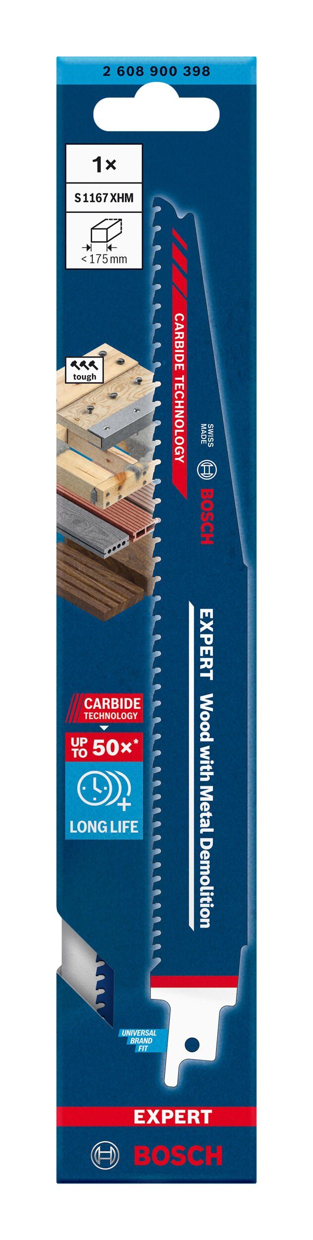 XHM with Säbelsägeblatt Expert Wood Metal Demolition Endurance 1167 Expert BOSCH S Demolition, for Metal Wood and