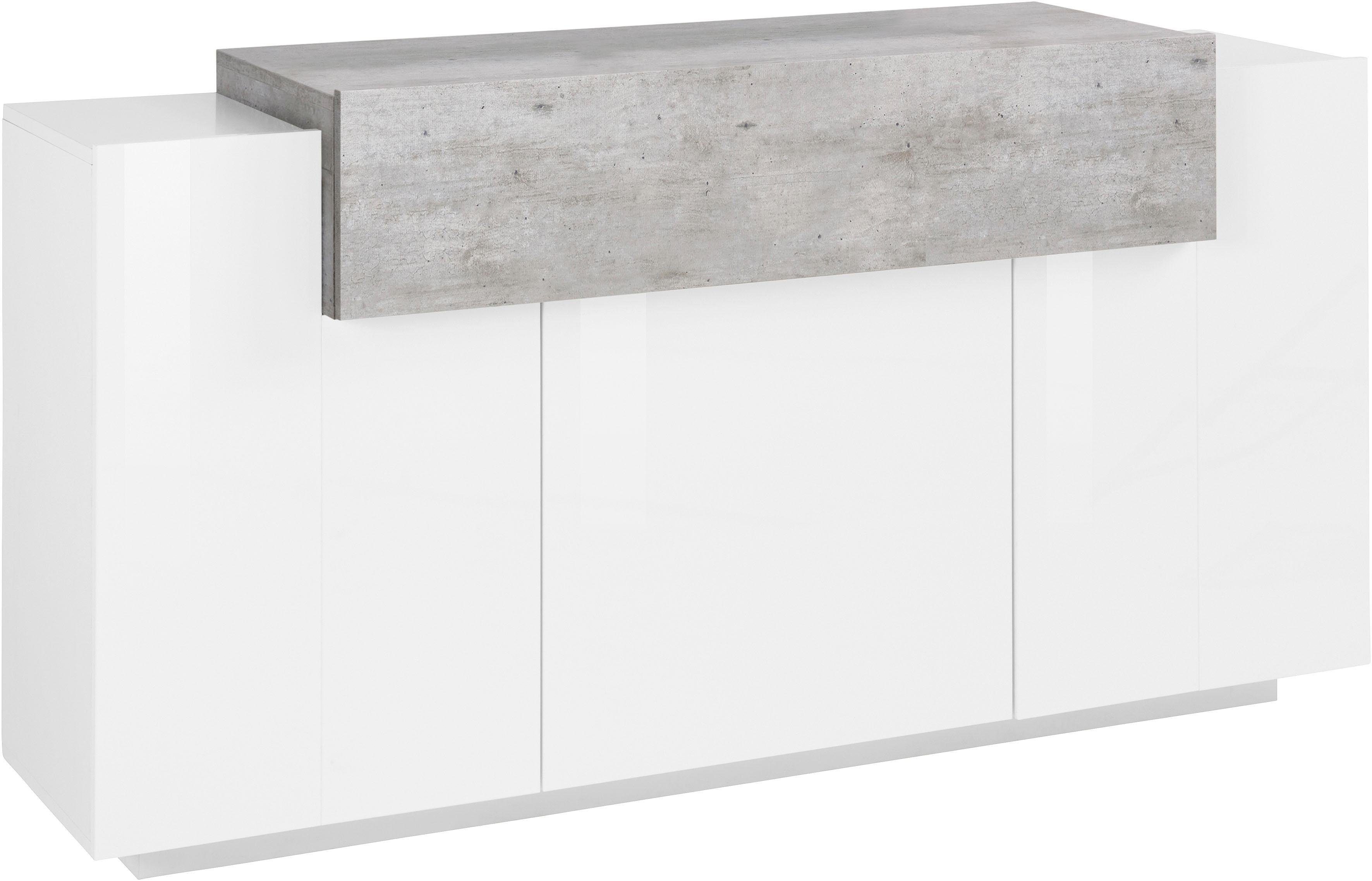 Sideboard Coro, Kommode, Schrank, Kredenz, grifflos mit Einlegeböden