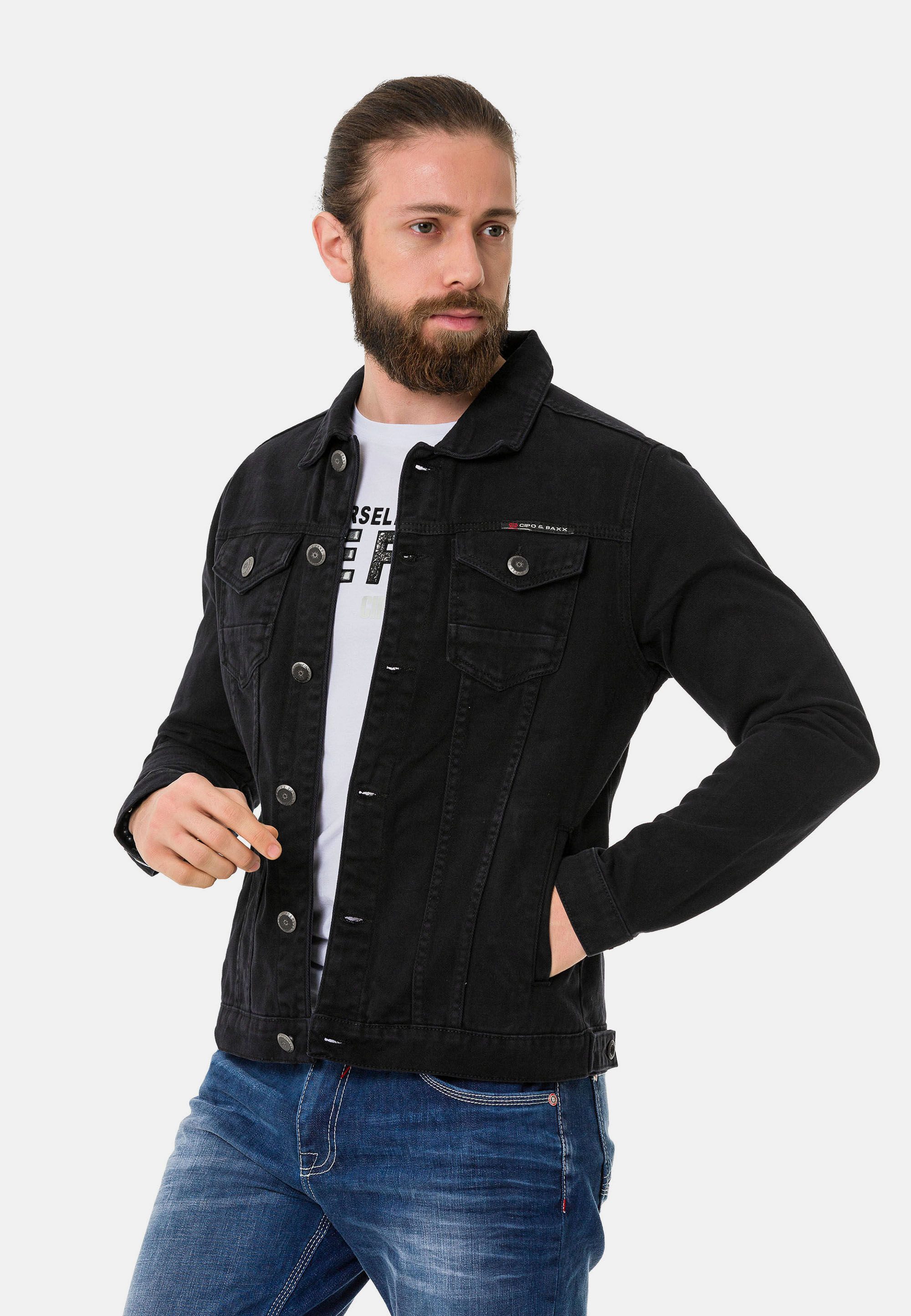 Cipo & Baxx Jeansjacke CJ289 mit Knopfleiste – Bild 5 von 5