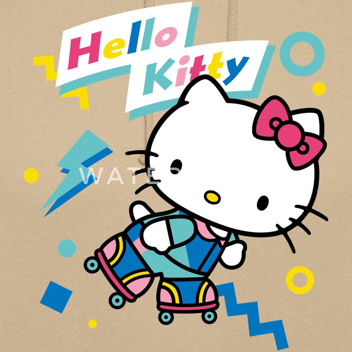 Spreadshirt Hoodie Hello Kitty 90er Stil Mit Rollschuhen Unisex Hoodie (1-tlg)