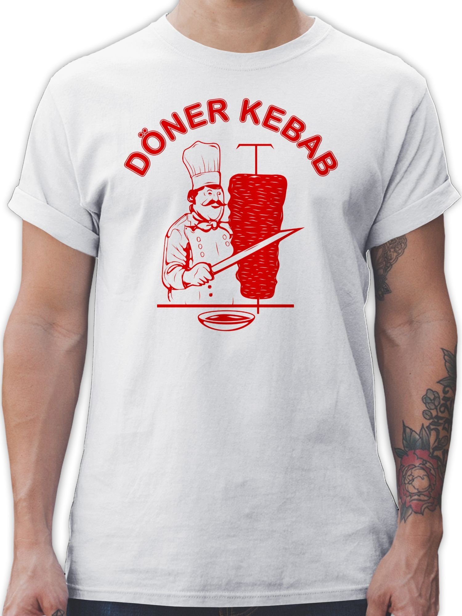 Shirtracer T-Shirt Original Döner Kebab Logo Karneval & Fasching 02 Weiß