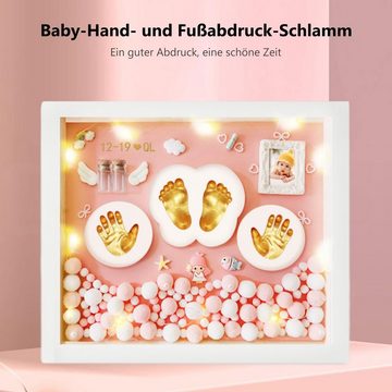 MAGICSHE Bilderrahmen zum Basteln Baby Handabdruck und Fußabdruck Set
