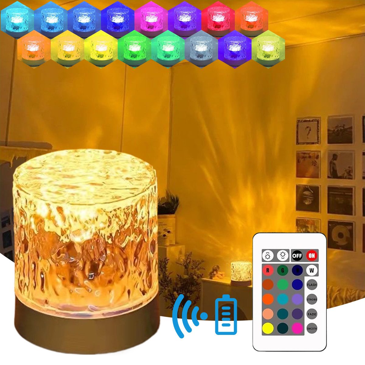 RWEUOQ Nachtlicht Nachtlicht Rotierende Wasserwelle Nachttischlampe günstig online kaufen
