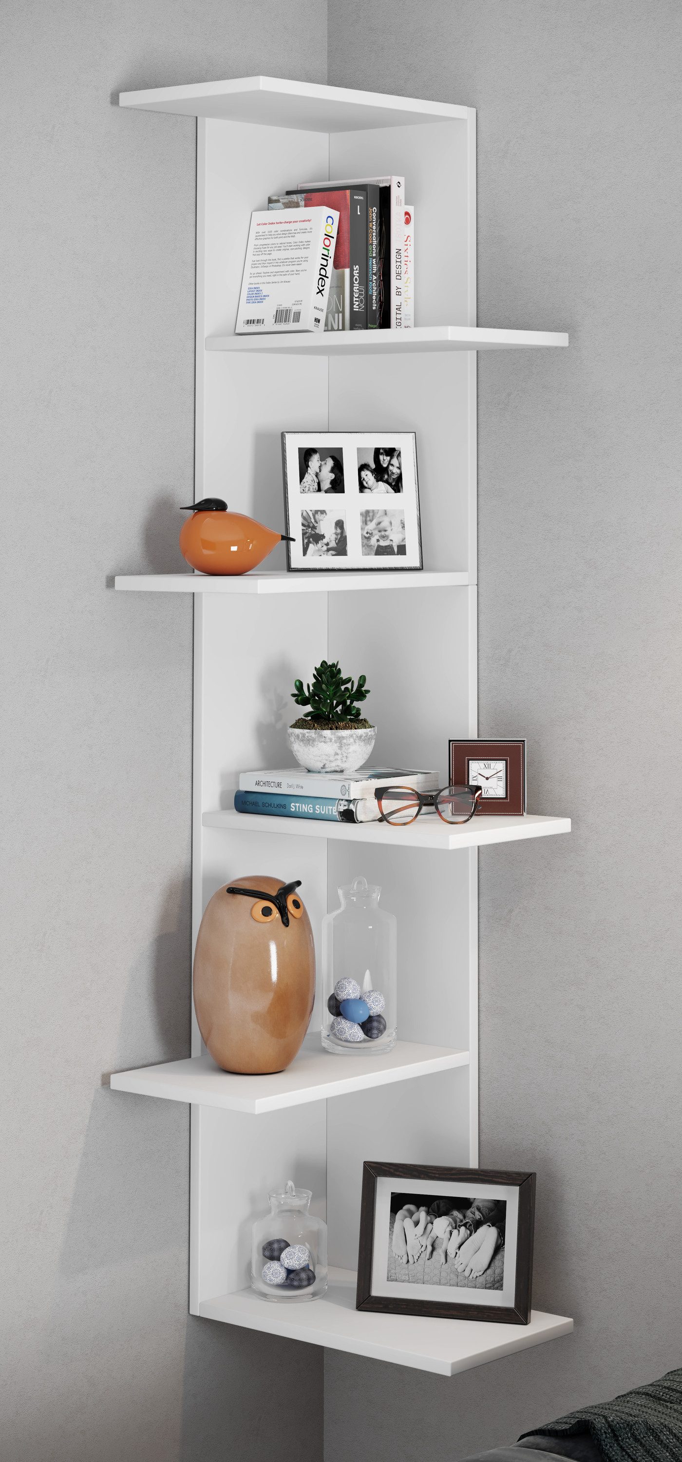 VCM Wandregal Hängeregal Balos H. 140 x B. 37 x T. 37 cm, Holzregal hängend, Wandboard