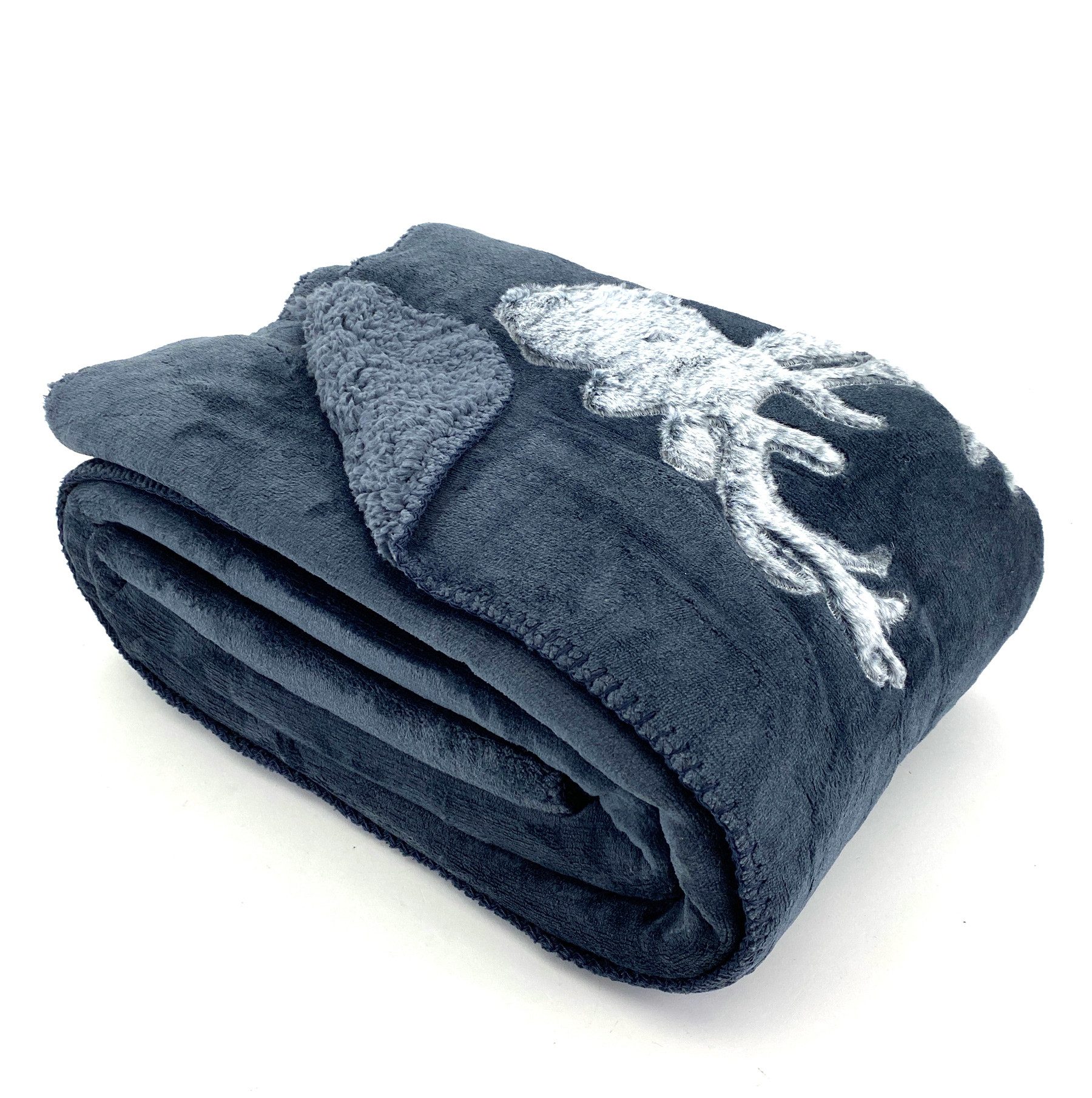 Wohndecke Kuscheldecke Hirsch Fell-Imitat Sofadecke Landhaus, heimtexland, günstig online kaufen