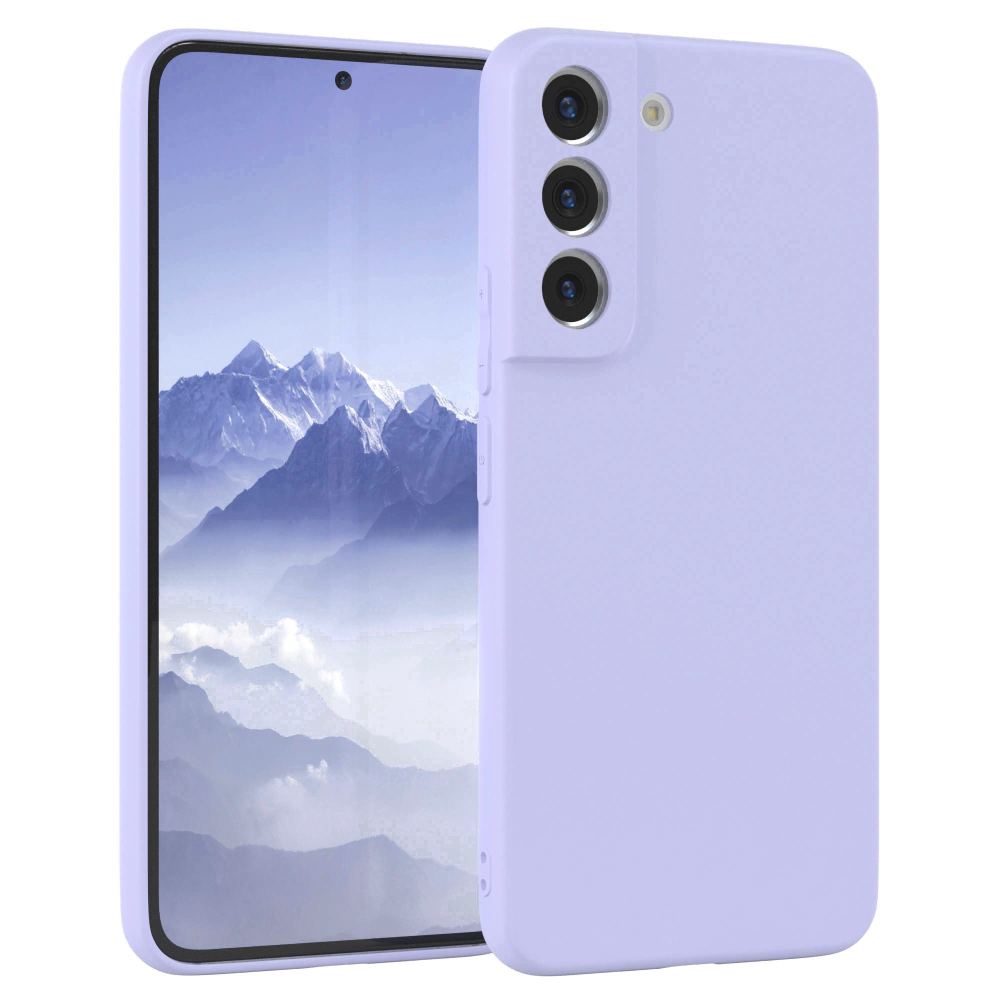 EAZY CASE Handyhülle für Samsung Galaxy S22 5G Hülle Silikon 6,1 Zoll, Silikonhülle stoßfest Smart Slimcover Case Dünn Blau Lila