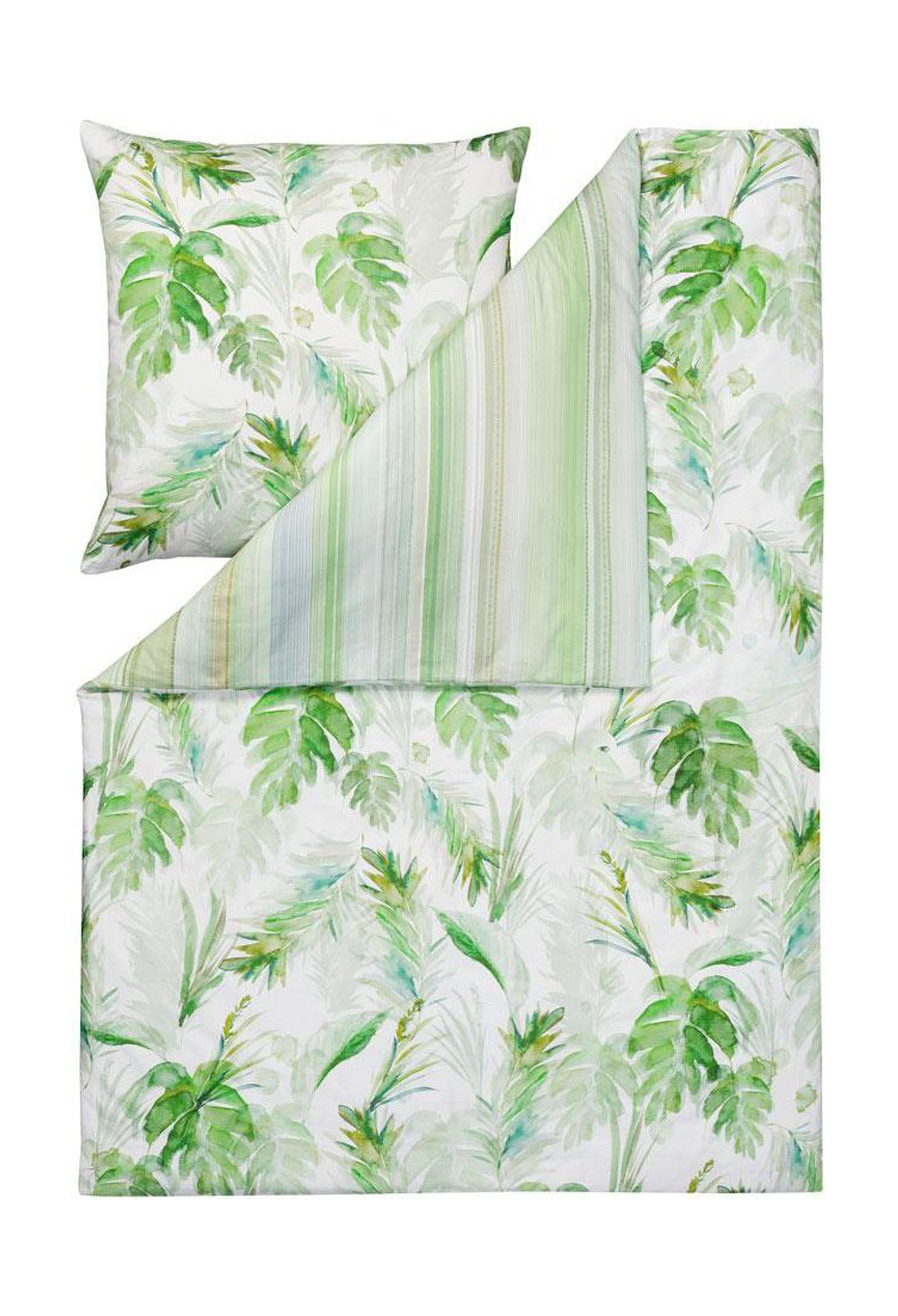 Estella Bettwäsche Estella Impulse Satin Bettwäsche Tropicana Grün 200x220 cm, Impulse-Satin, Impulse Satin Bettwäsche Tropicana