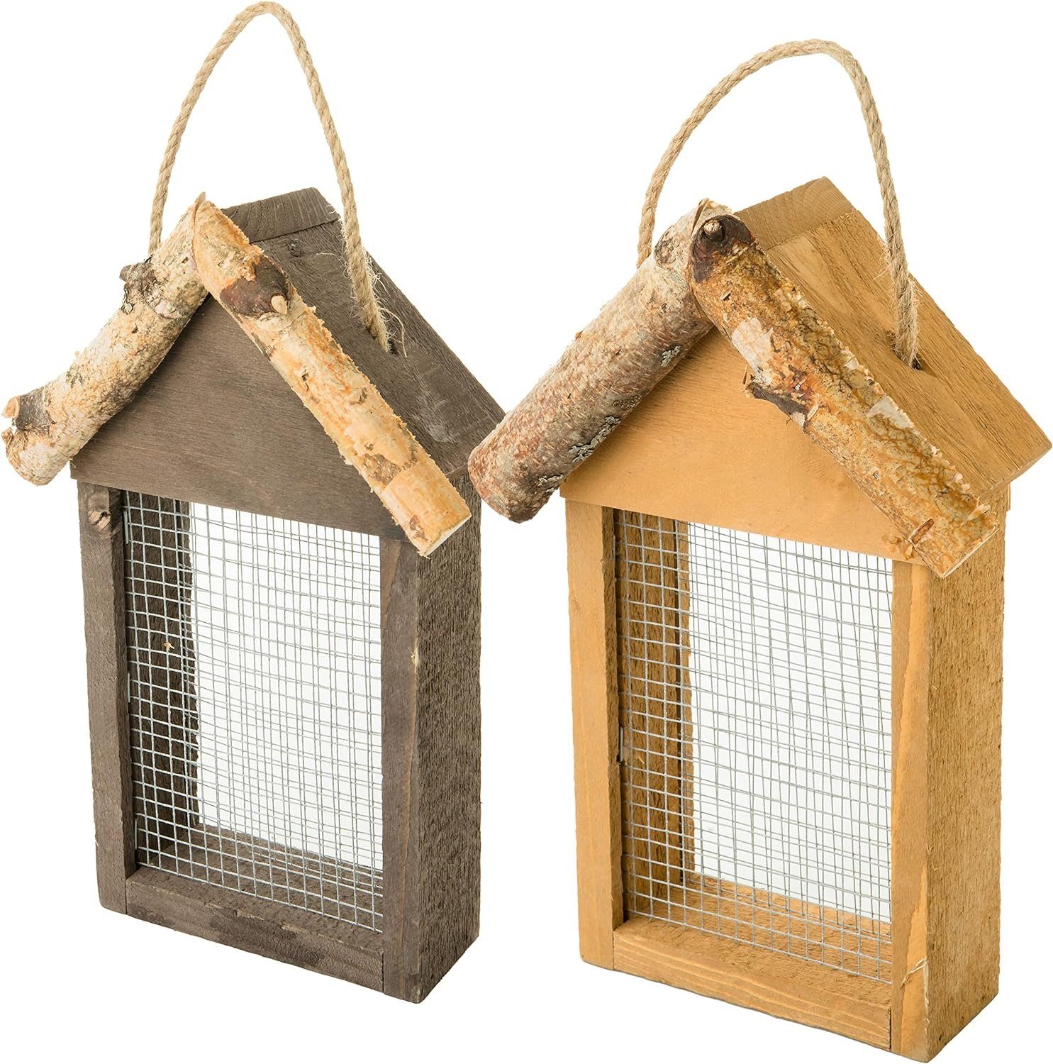 Centi Vogelhaus 2er Set Vogelfutterspender mit Gitter, Vogelfutterstation, günstig online kaufen