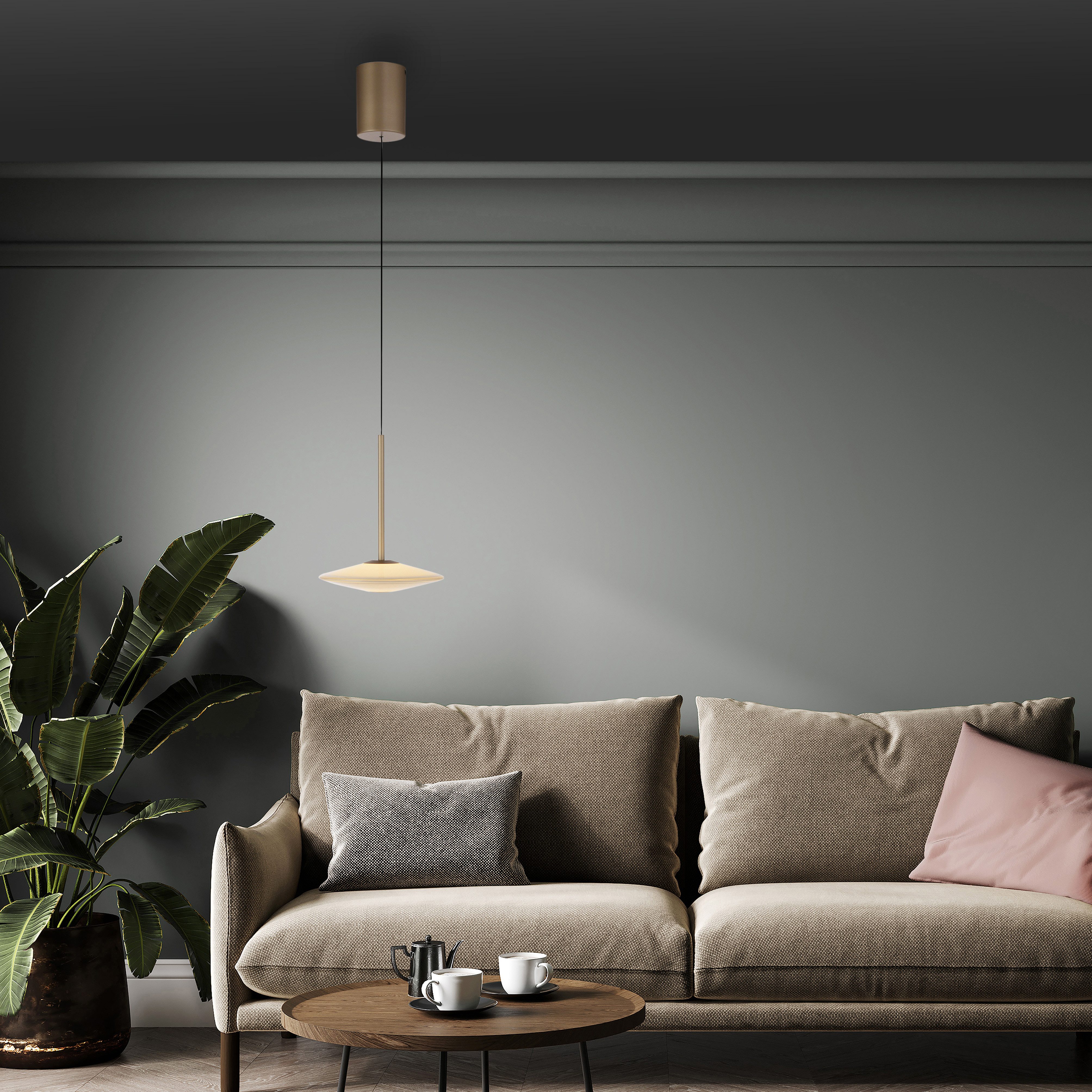 Paul Neuhaus LED Pendelleuchte ELIPSA, LED fest integriert, Warmweiß, Dimmfähig über separaten Tronicdimmer, Comfort-Lift