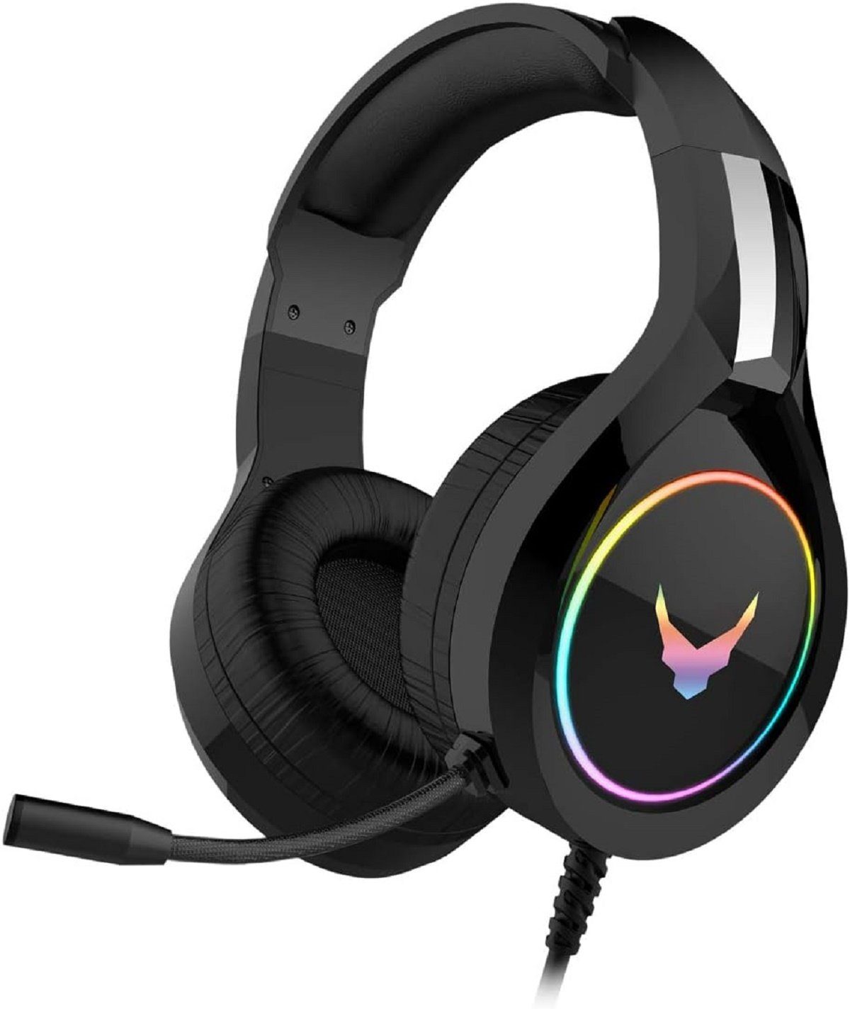 Varr Gaming RGB Gaming-Headset HI-FI Stereo Mikrofon VH6060 Schwarz Over-Ear-Kopfhörer