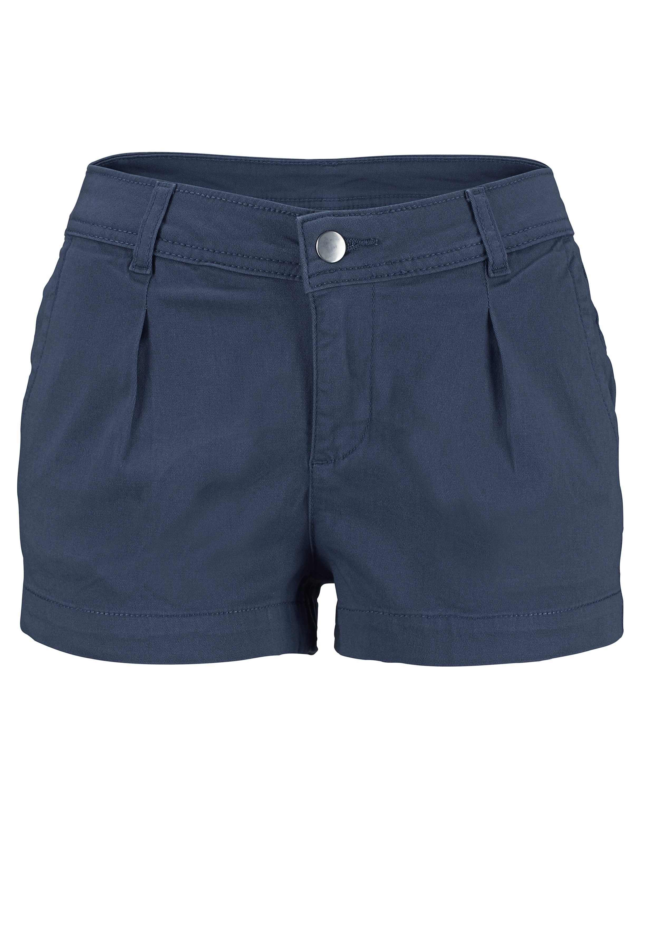 Shorts Hose, Freizeitlook mit aus LASCANA kurze Taschen, Baumwollstretch blau