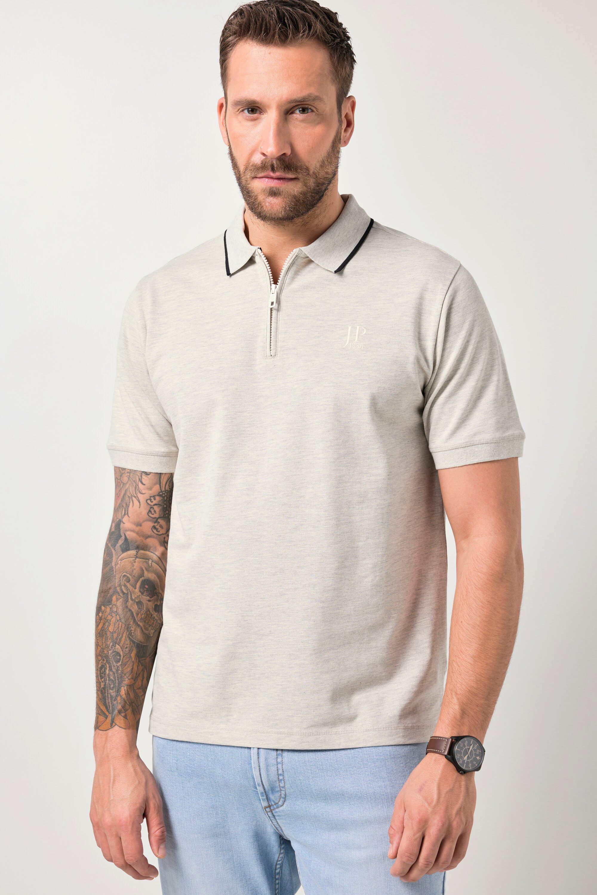 JP1880 Poloshirt JP1880 Polo-Shirt FLEXNAMIC® Halbarm Zipper Piqué