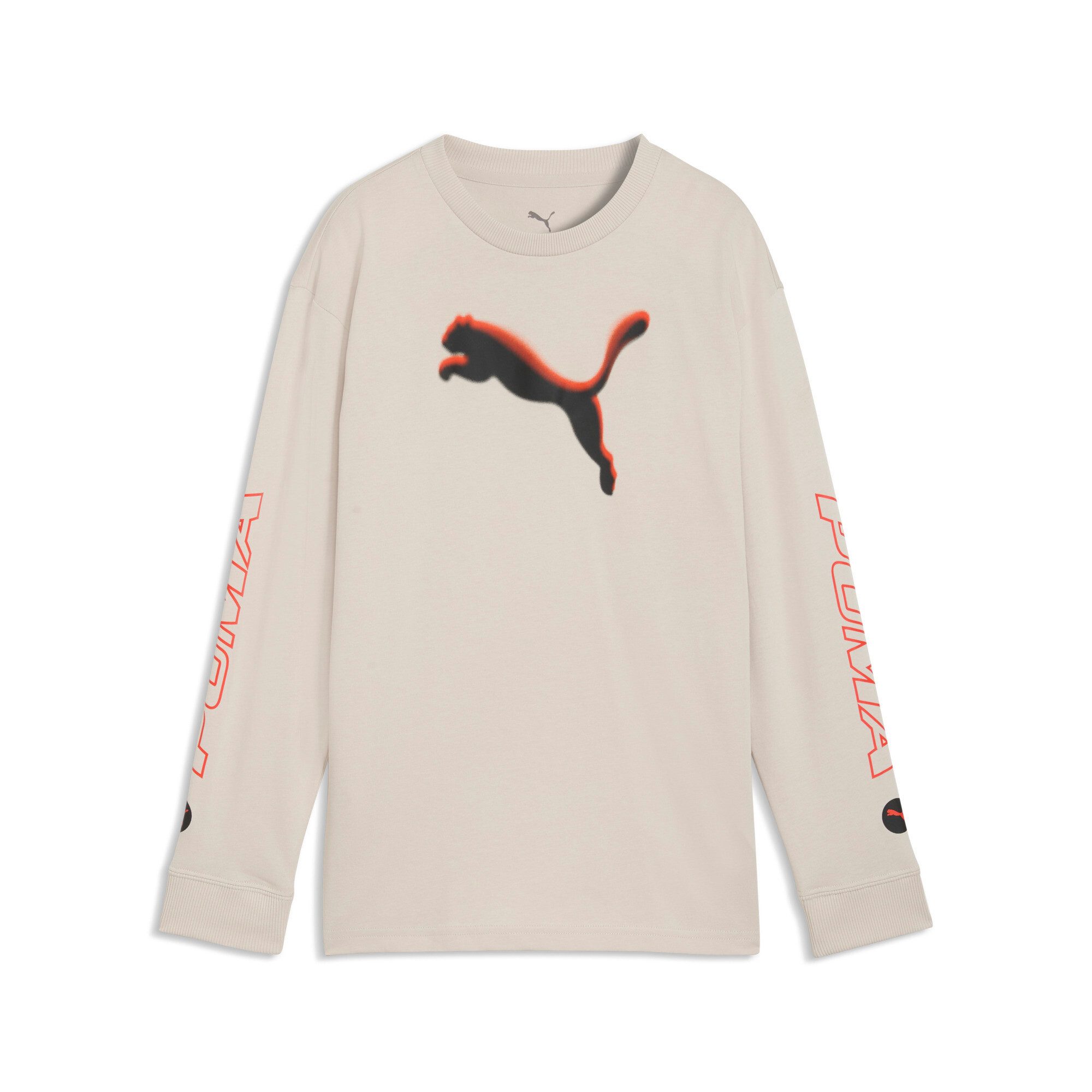 PUMA Langarmshirt STREET RELAXED LONGSLEEVE TEE B für Jugendliche, sportlicher Stil, mit Rundhalsausschnitt