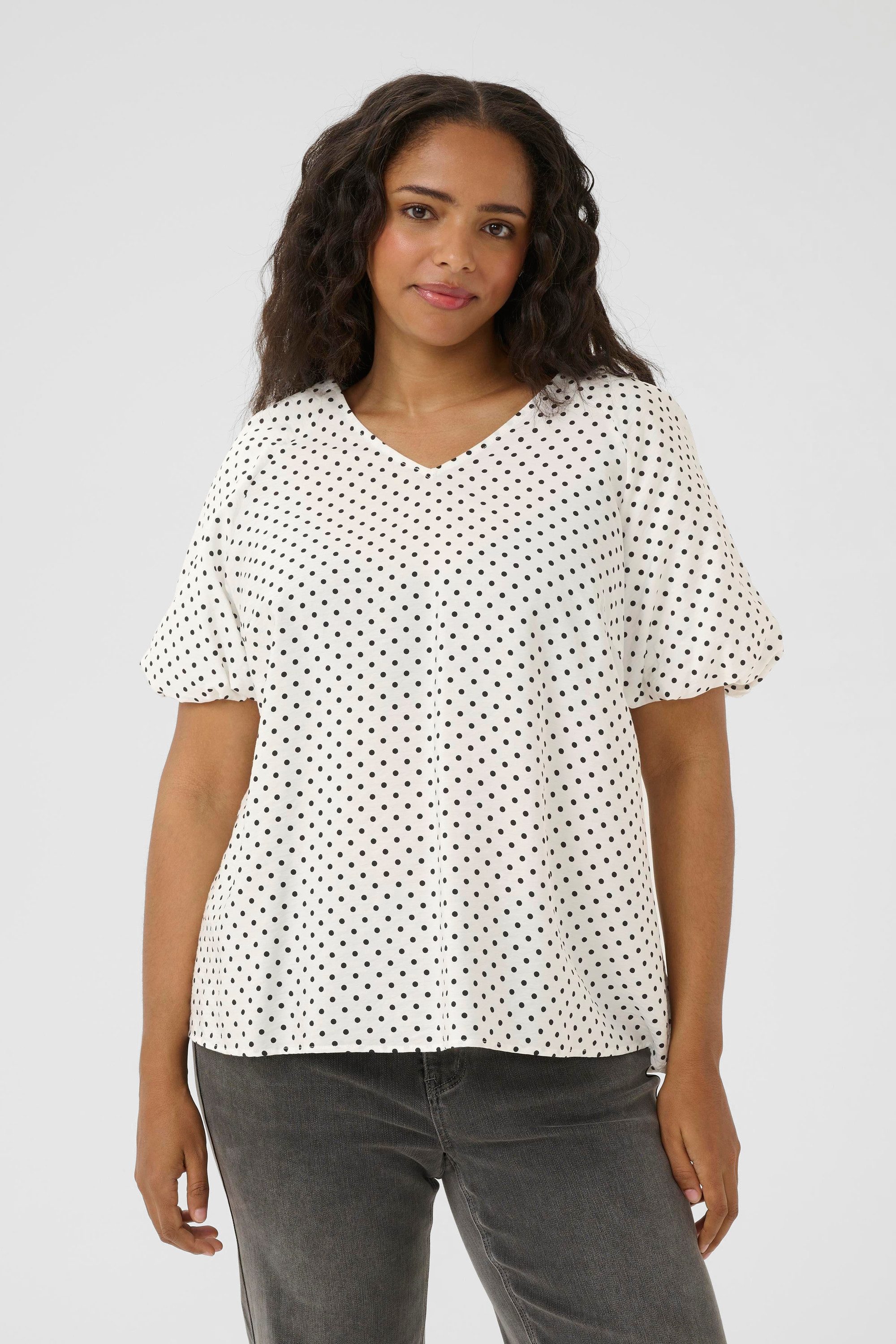 KAFFE Curve Kurzarmbluse Kurzarm-Bluse KCgina Große Größen