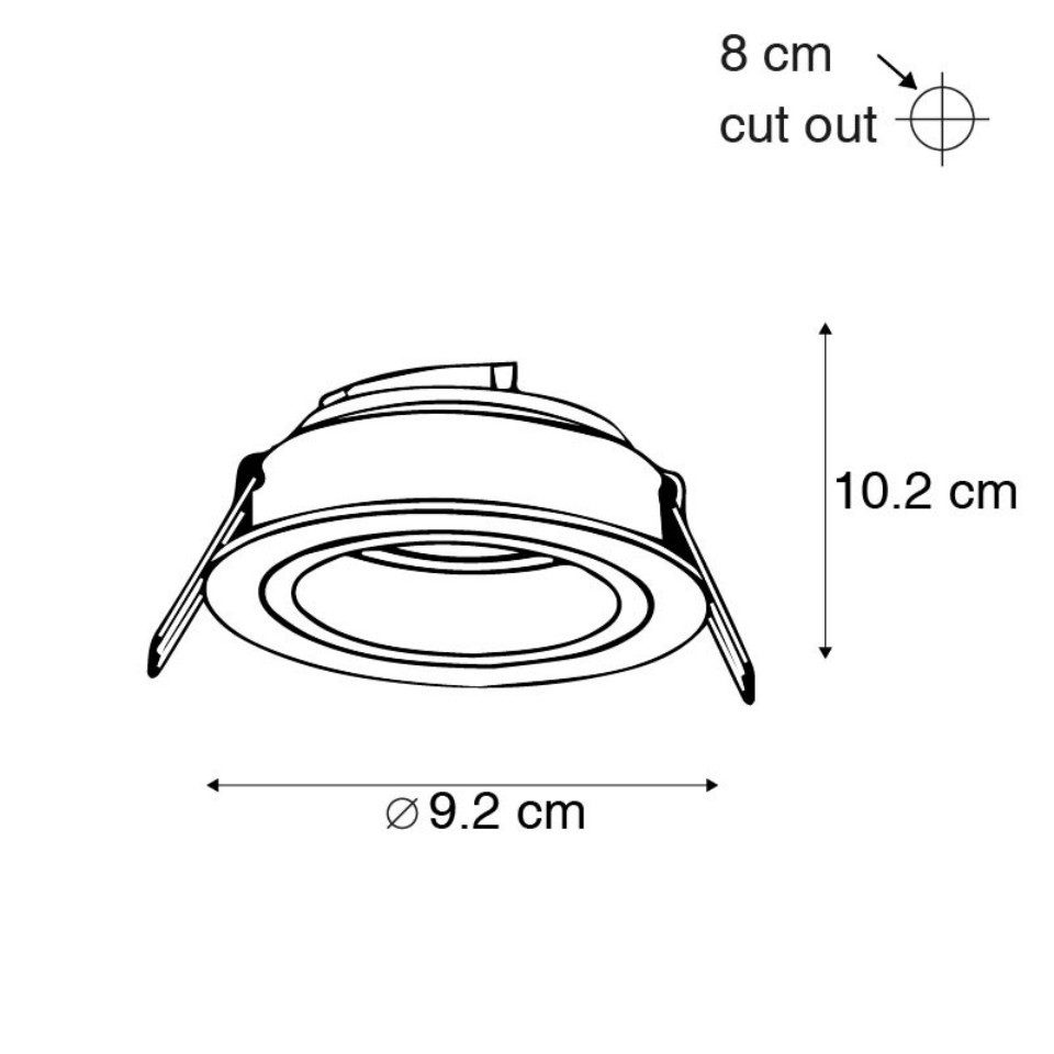 Qazqa LED Einbaustrahler 92702, ohne Leuchtmittel, Neutralweiß