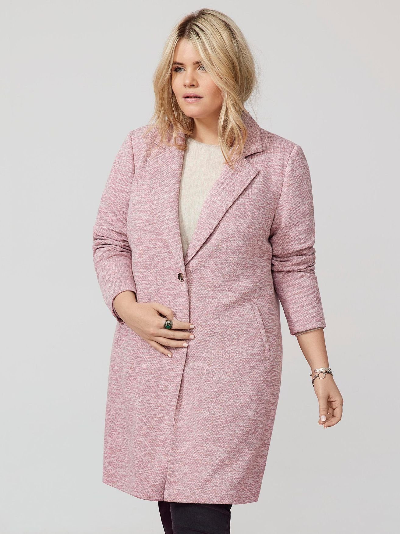 ONLY CARMAKOMA Kurzmantel »Eleganter Mantel Übergröße Curvy Plus Size Jacke  ohne Kapuze CARCARRIE« 4635 in Rosa online kaufen | OTTO