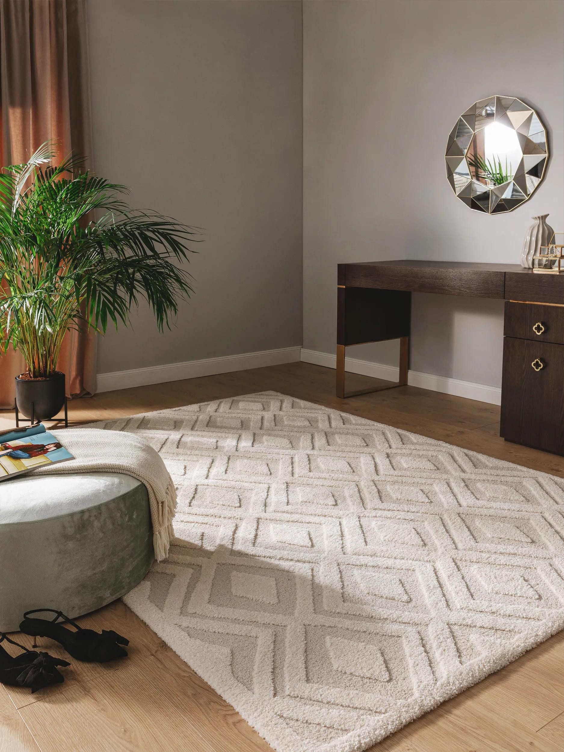 benuta Teppich Eve, rechteckig, Höhe: 11 mm, Teppich Wohnzimmer, Schlafzimmer, Esszimmer, Flur, Kunstfaser, Cozy