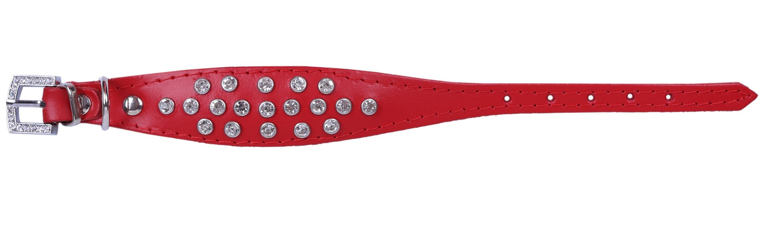 Thumbnail - Sarcia.eu Hunde-Halsband Rotes Hundehalsband mit kleinen Kristallen Exclusive- 25 cm