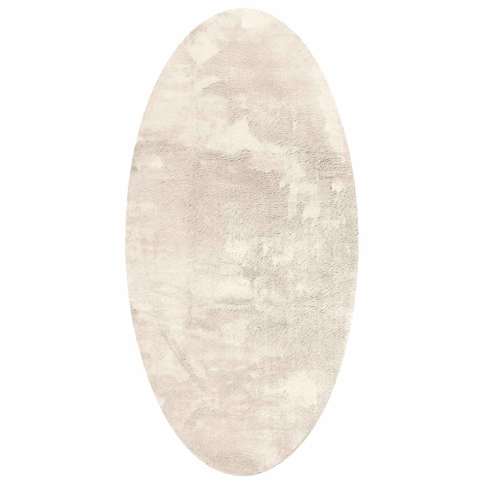 vidaXL Teppich Bereichsteppiche Oval HUARTE Beige 100 x 200 cm 100 %Polyester, Oval