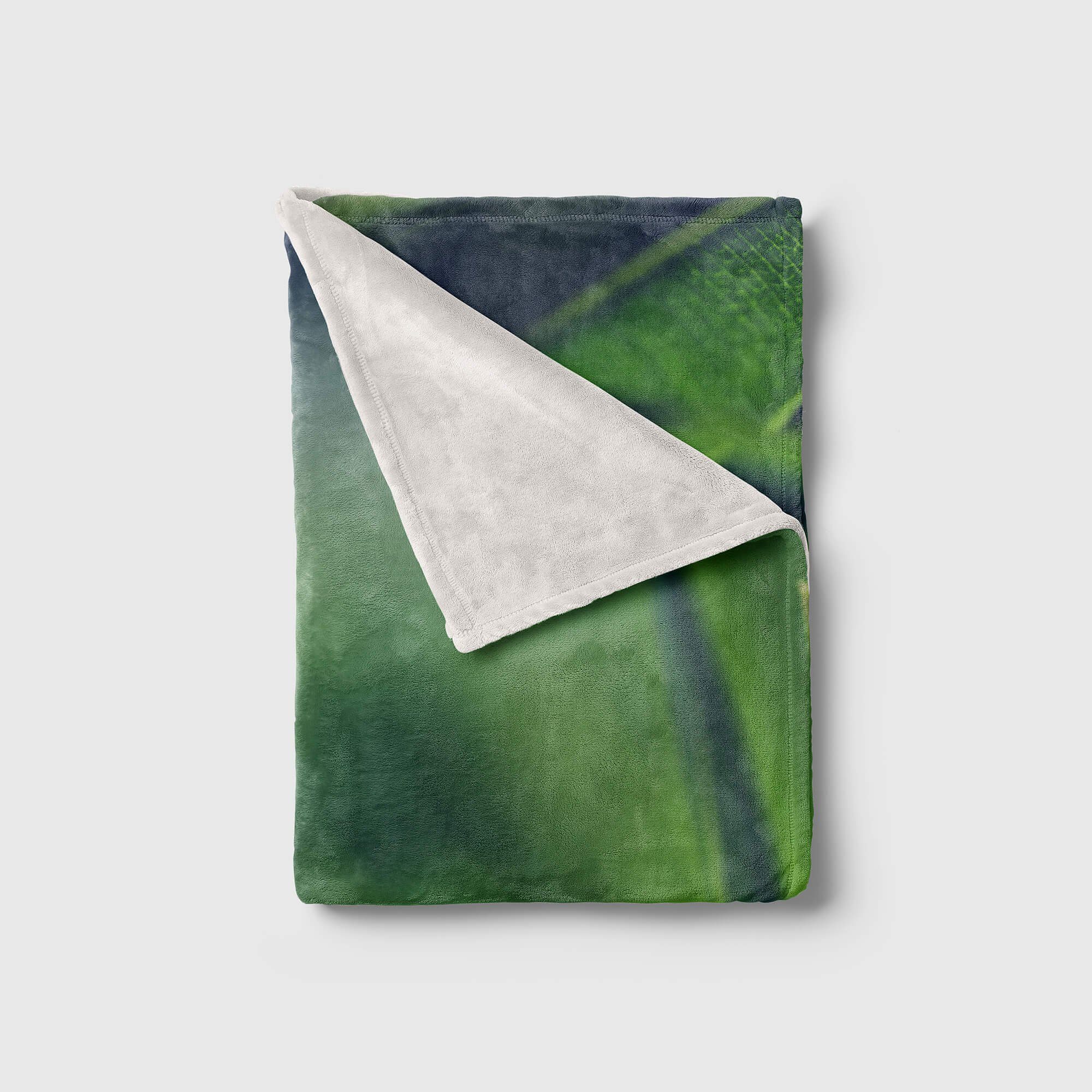 Fotomotiv Baumwolle-Polyester-Mix (1-St), Art Kuscheldecke Blätter Grüne Saunatuch Strandhandtuch Handtuch Kuns, Handtuch mit Sinus Handtücher