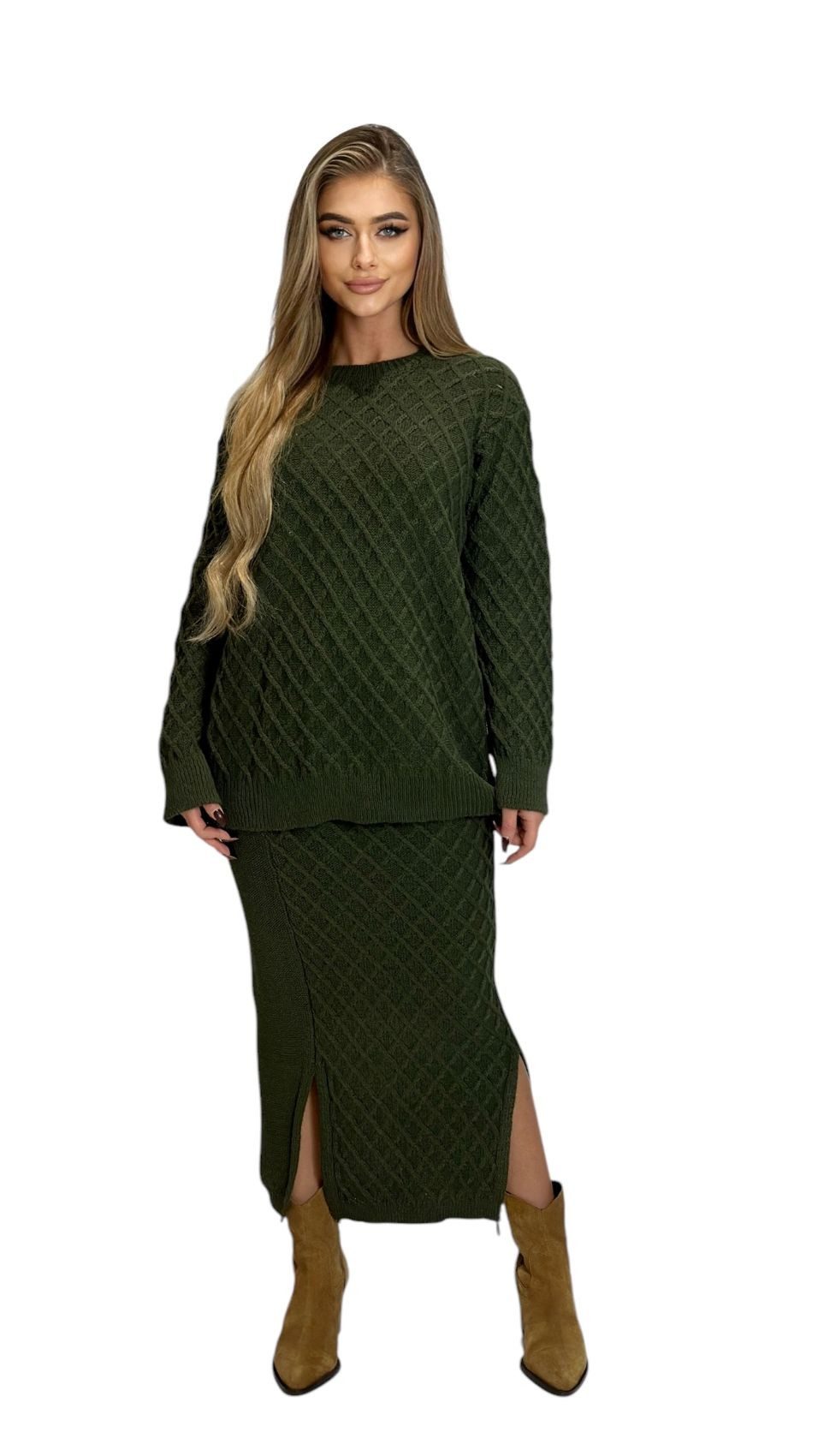 Mississhop Strickkleid Strickset Strickanzug Rock Pullover Damen M.394